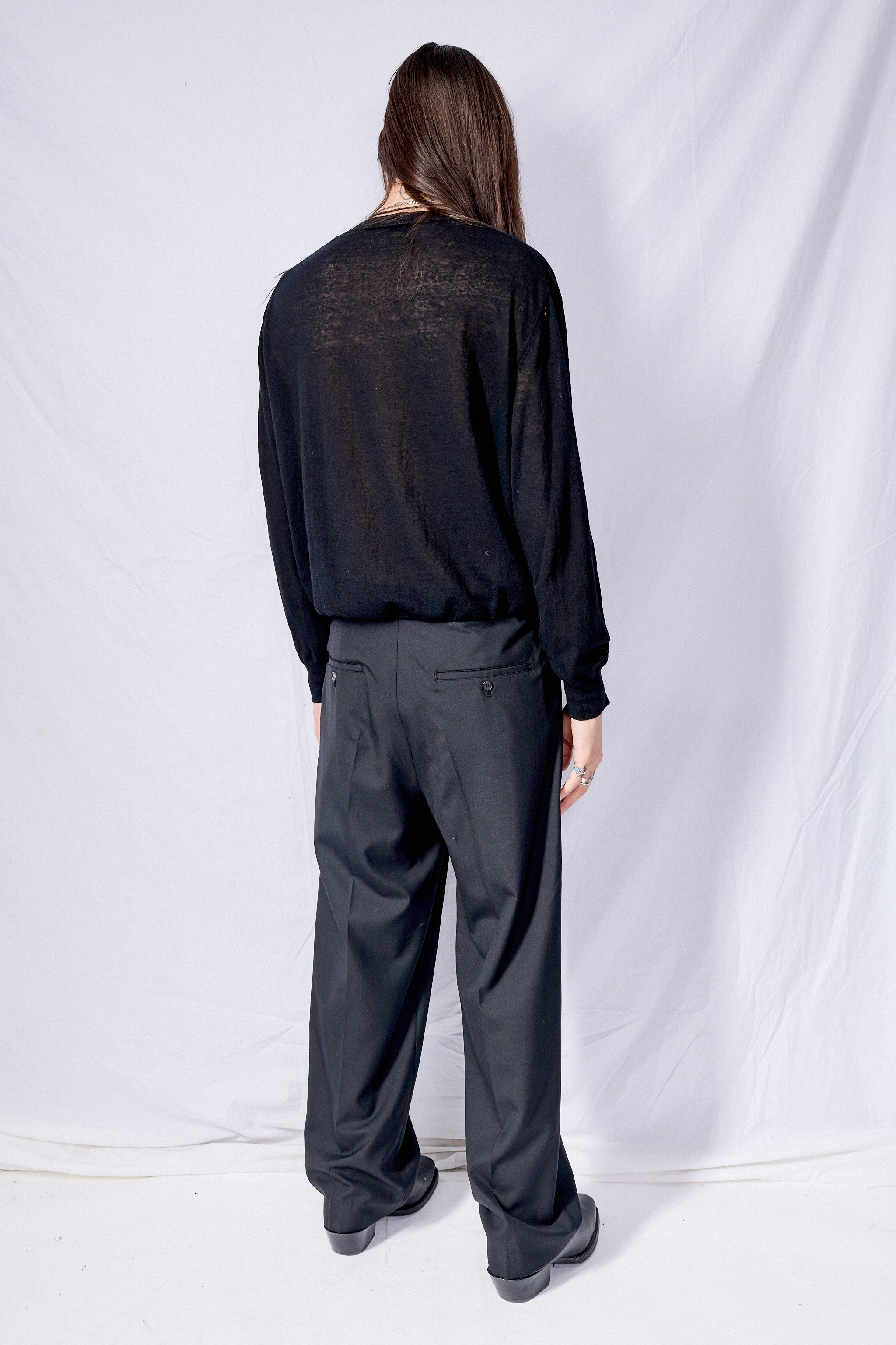 Black Paperly Crewneck Sweater