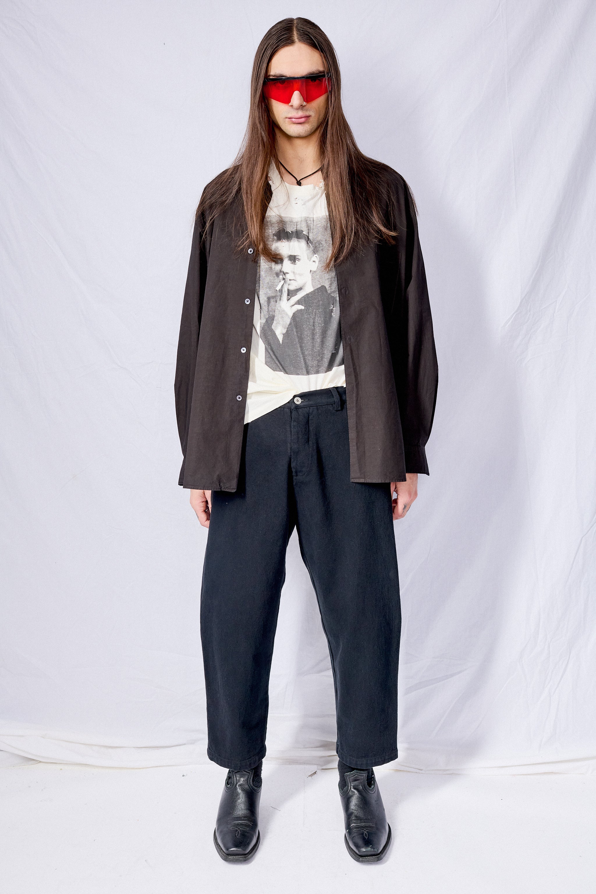 Black Denim Curve Pant