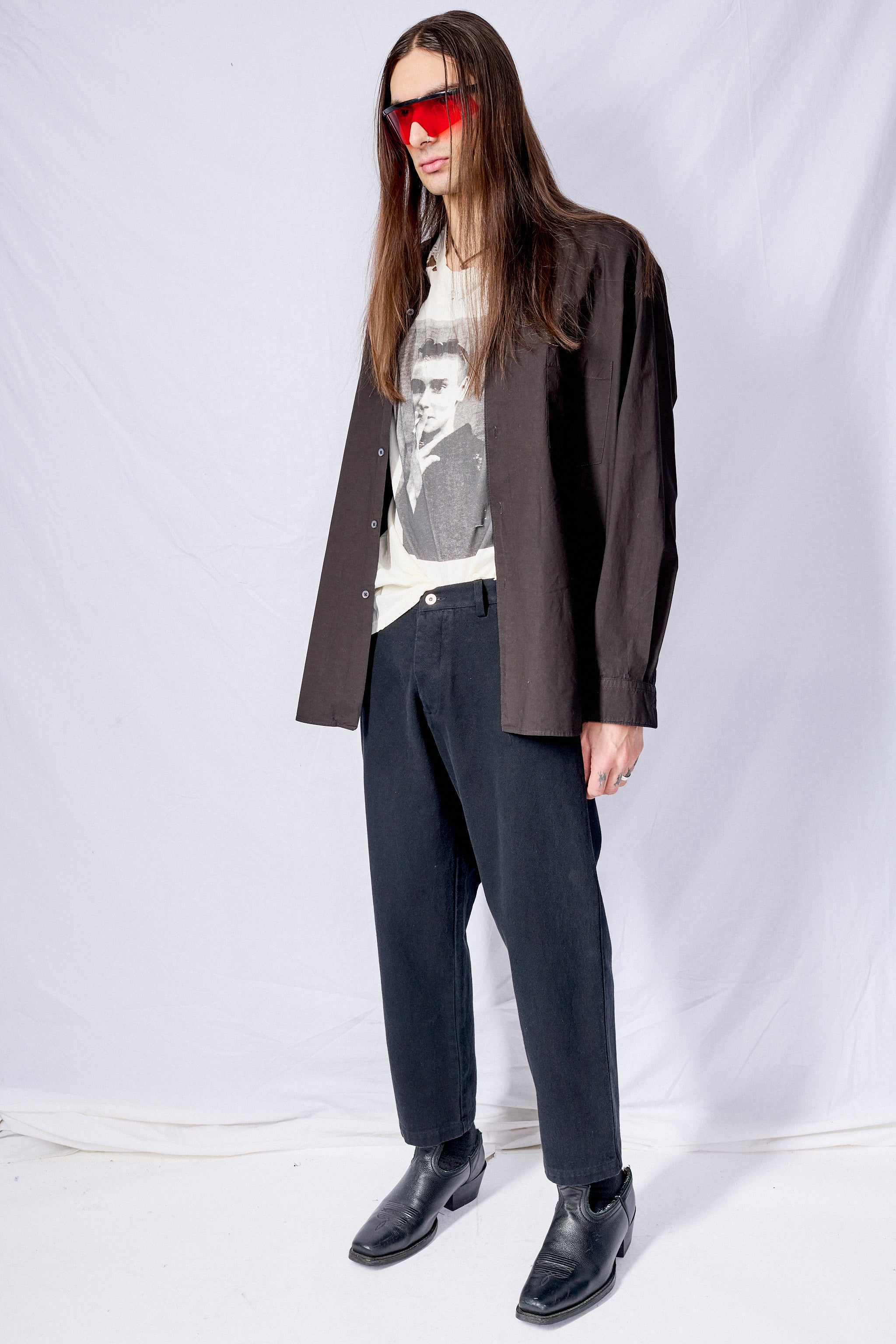 Black Denim Curve Pant