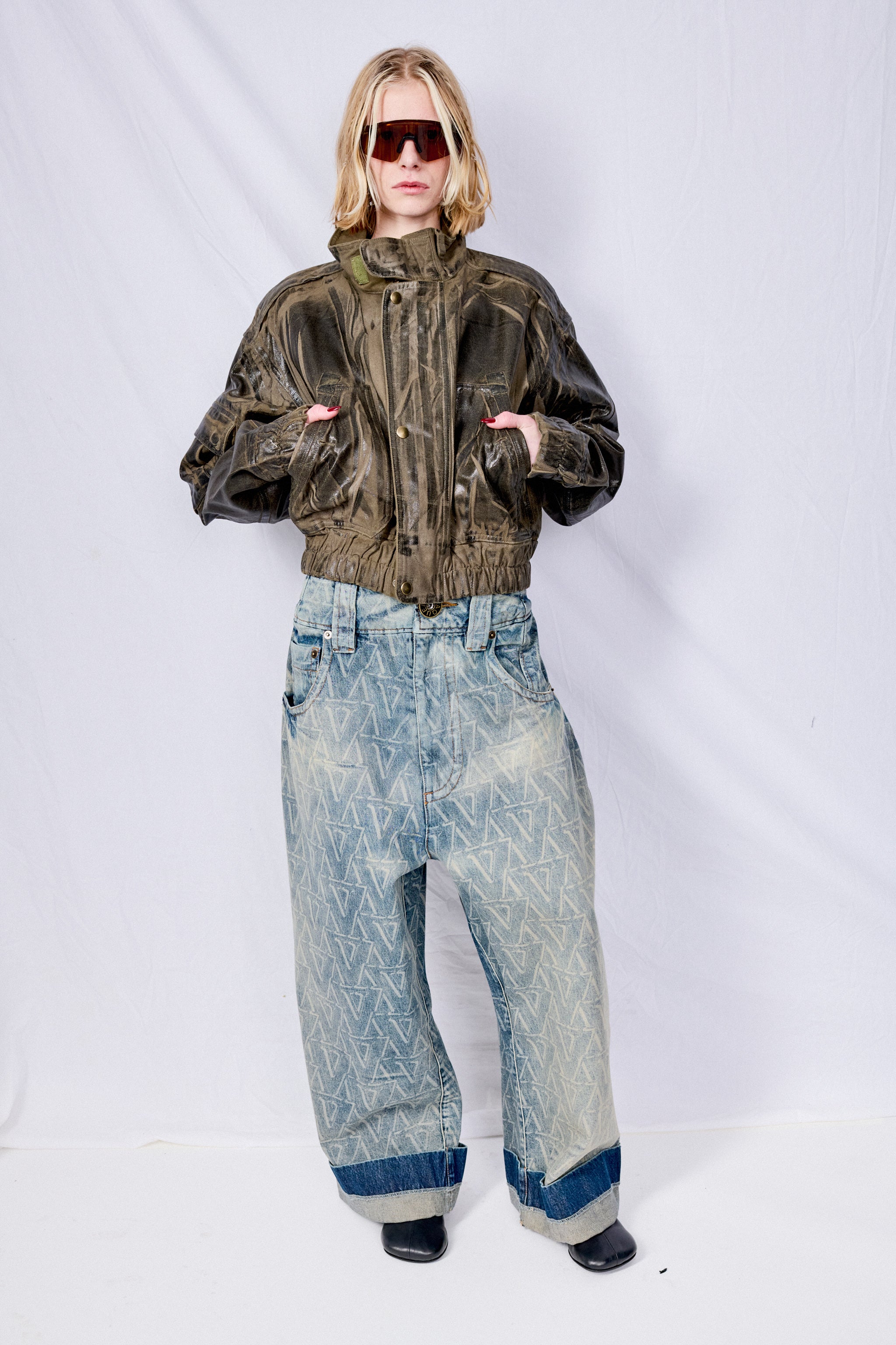 Blue Woven Baby Jeans
