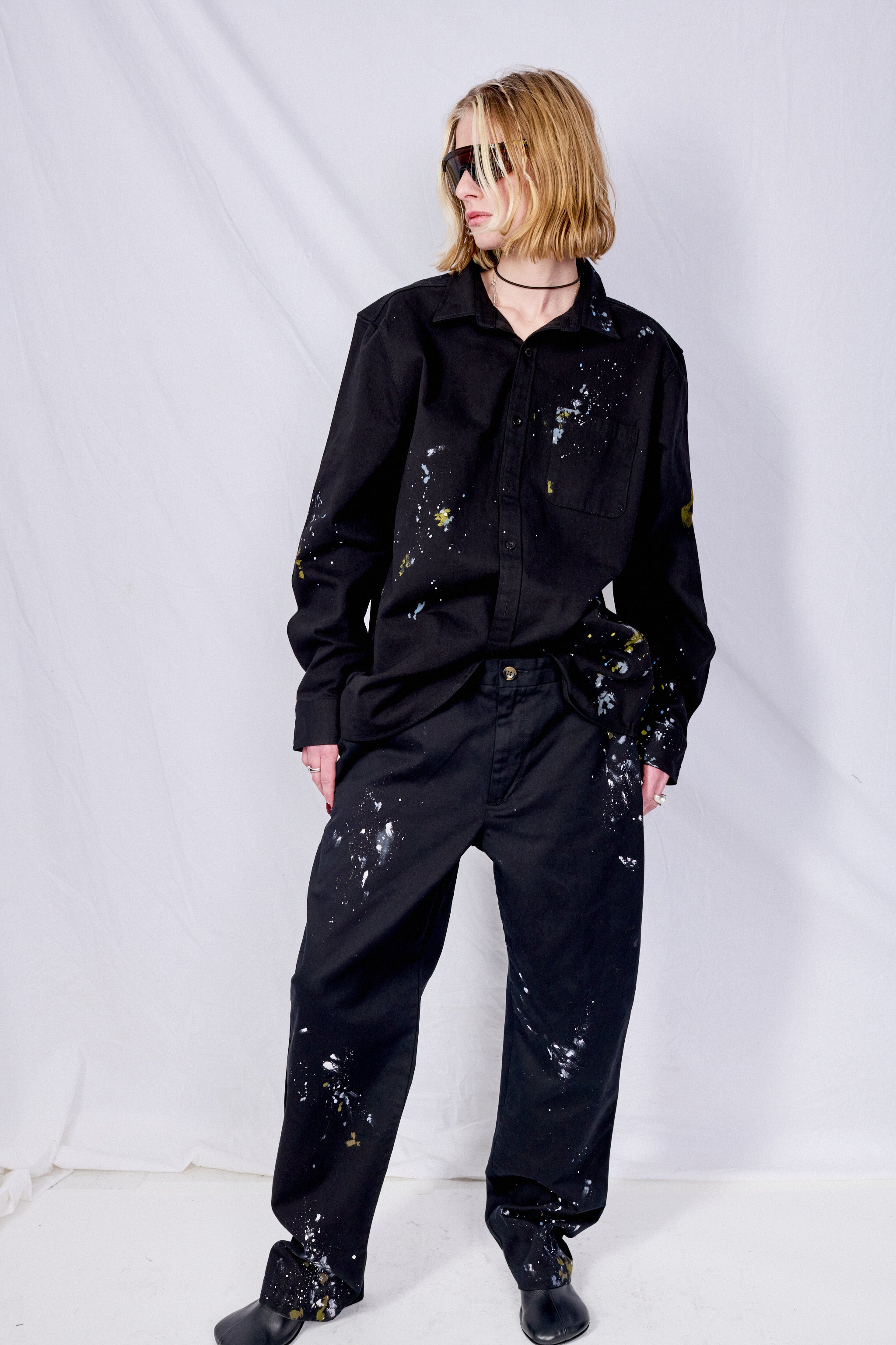 Black Painted Pant