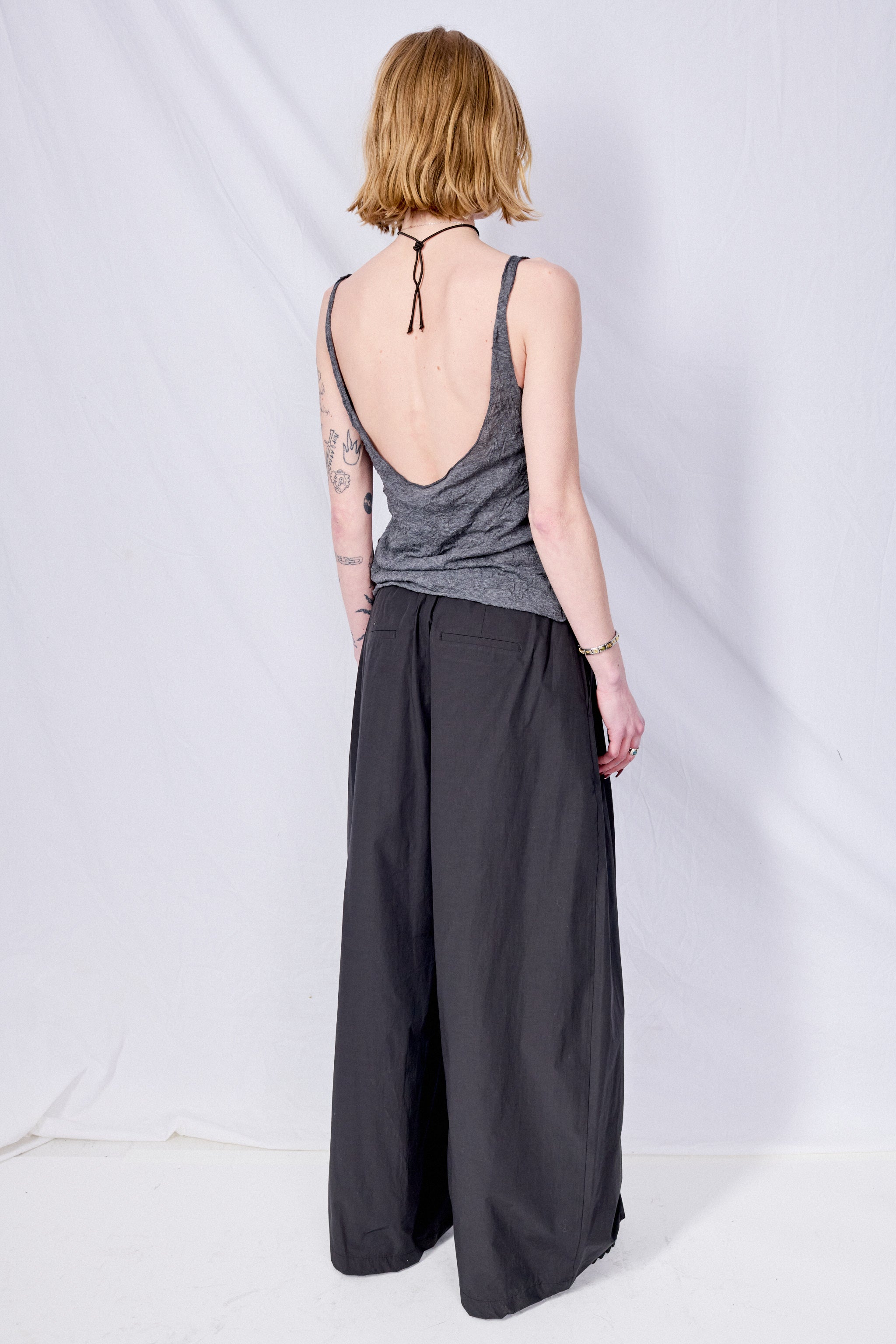 Anthracite Crinkle Gauze Bathe Tank