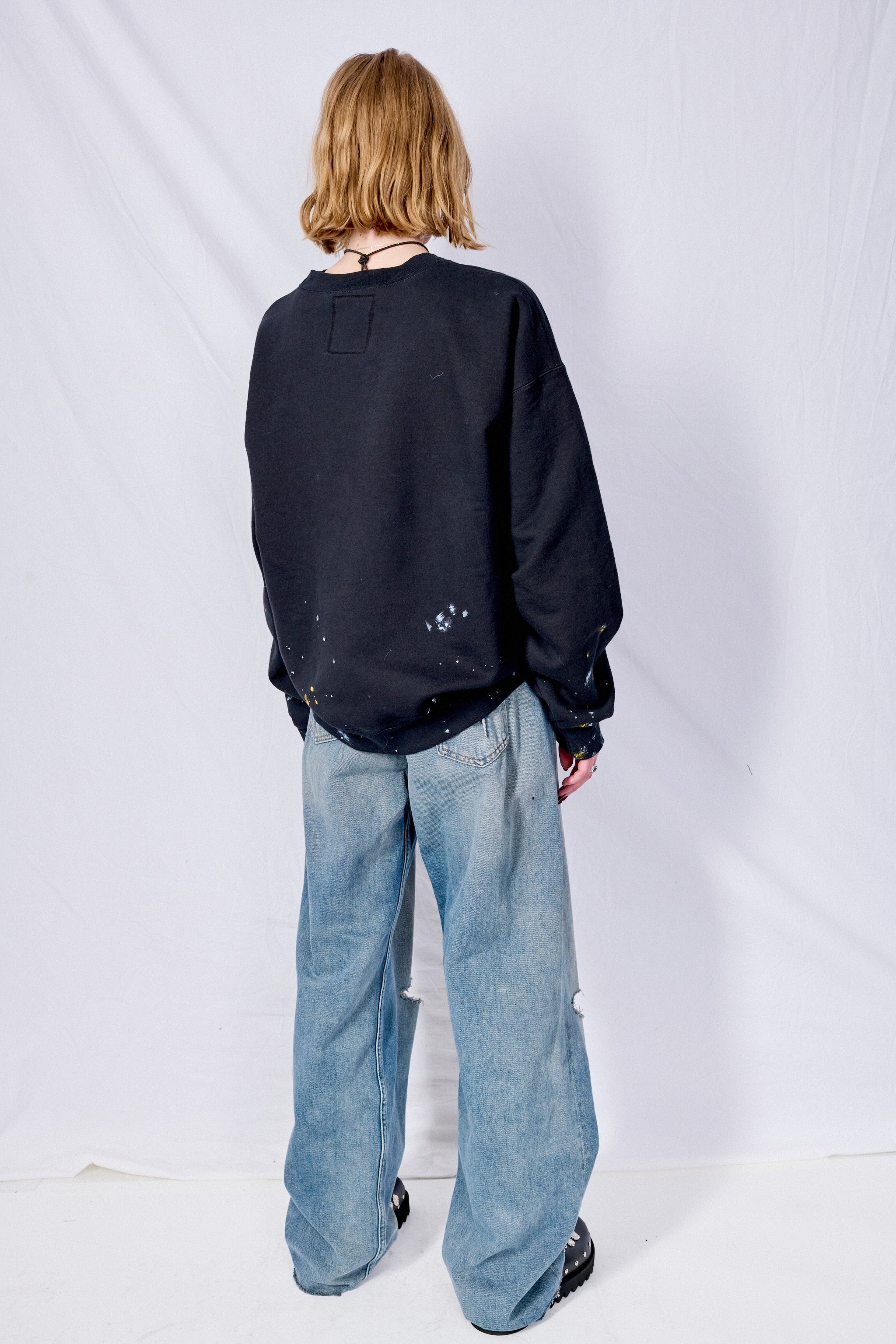 Black Painted New York Logo Sweatshirt