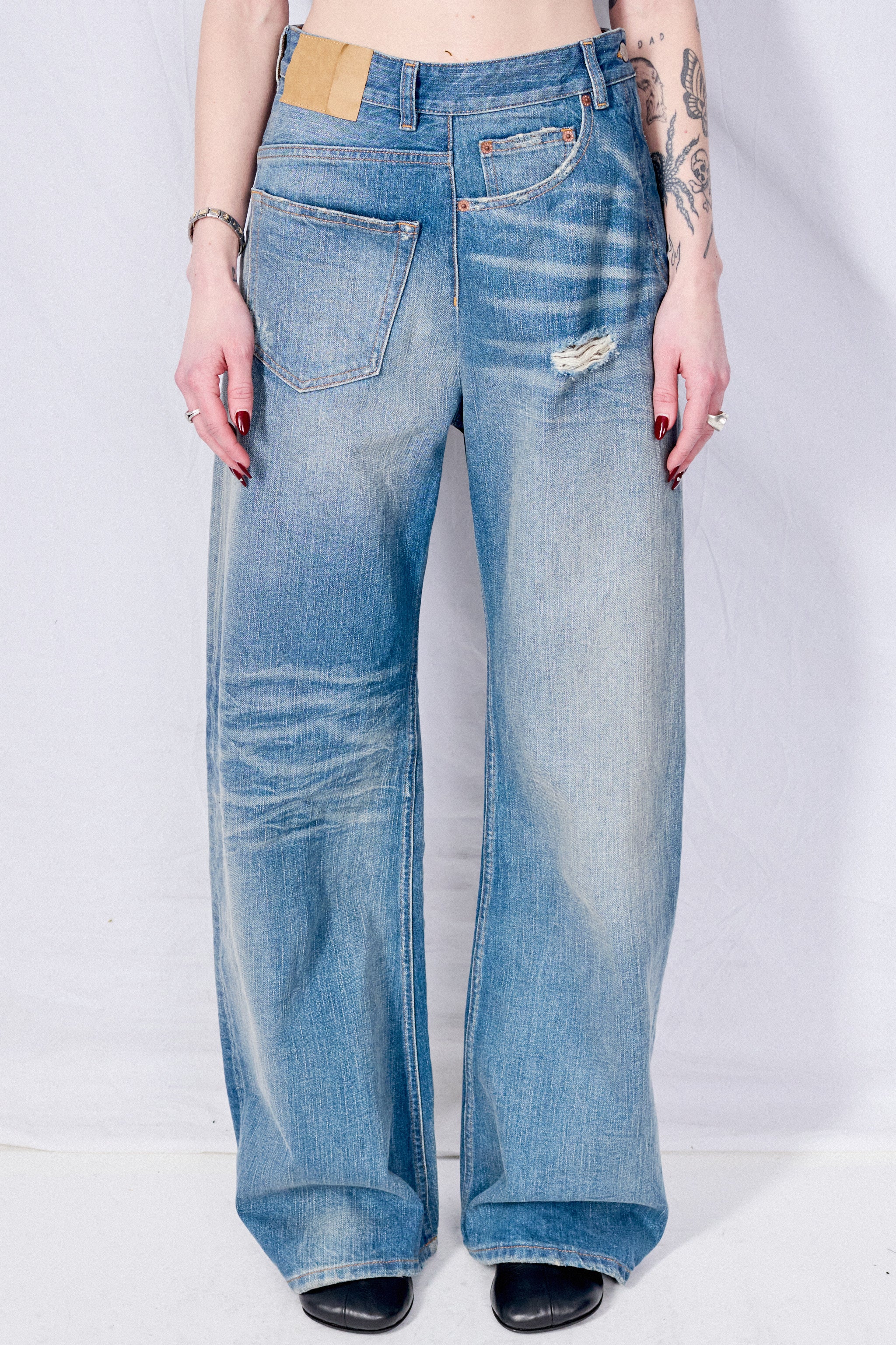 Blue Twist Wide Leg Jean