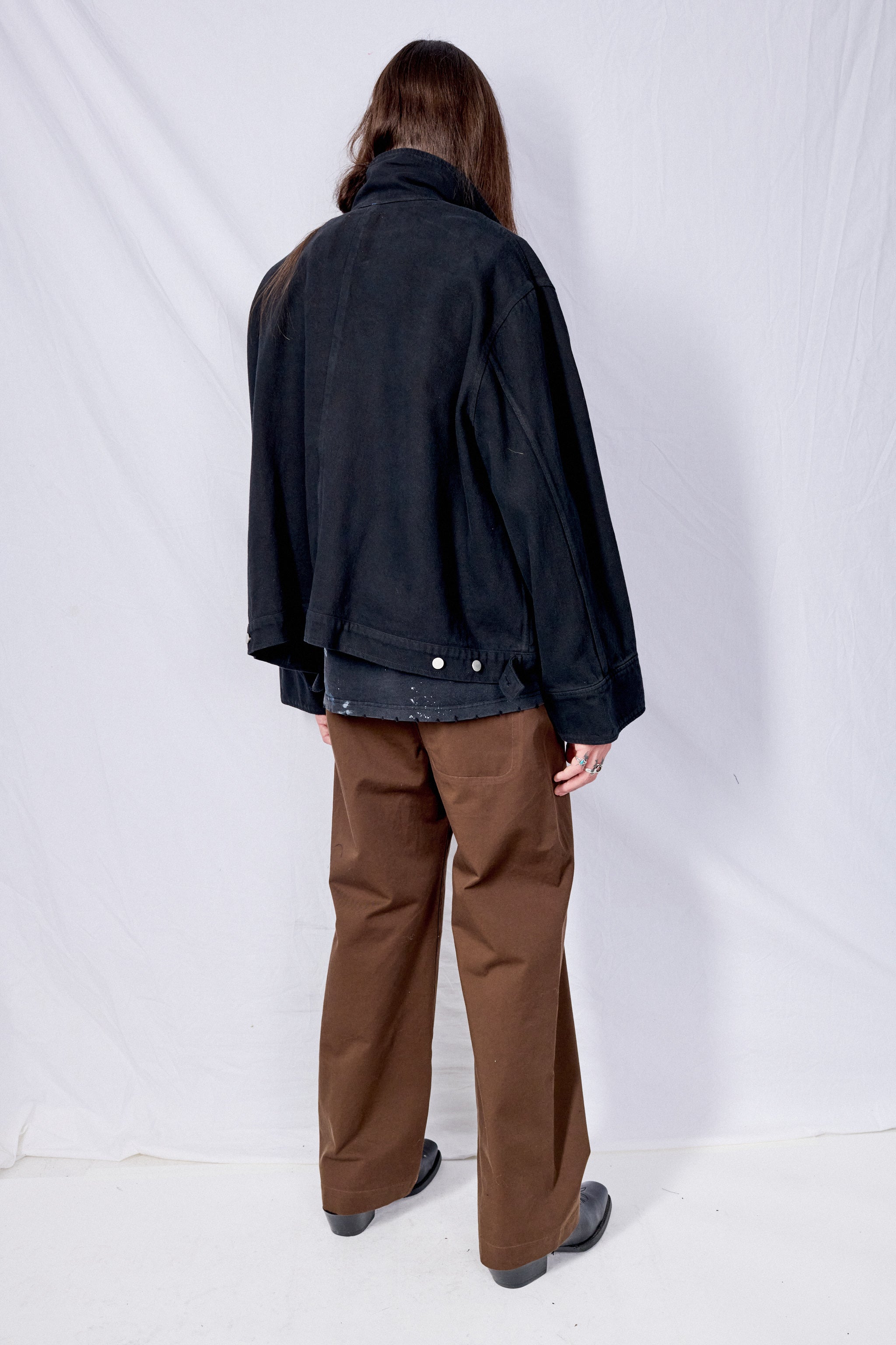 Black Denim Fireman Box Jacket - Assembly New York