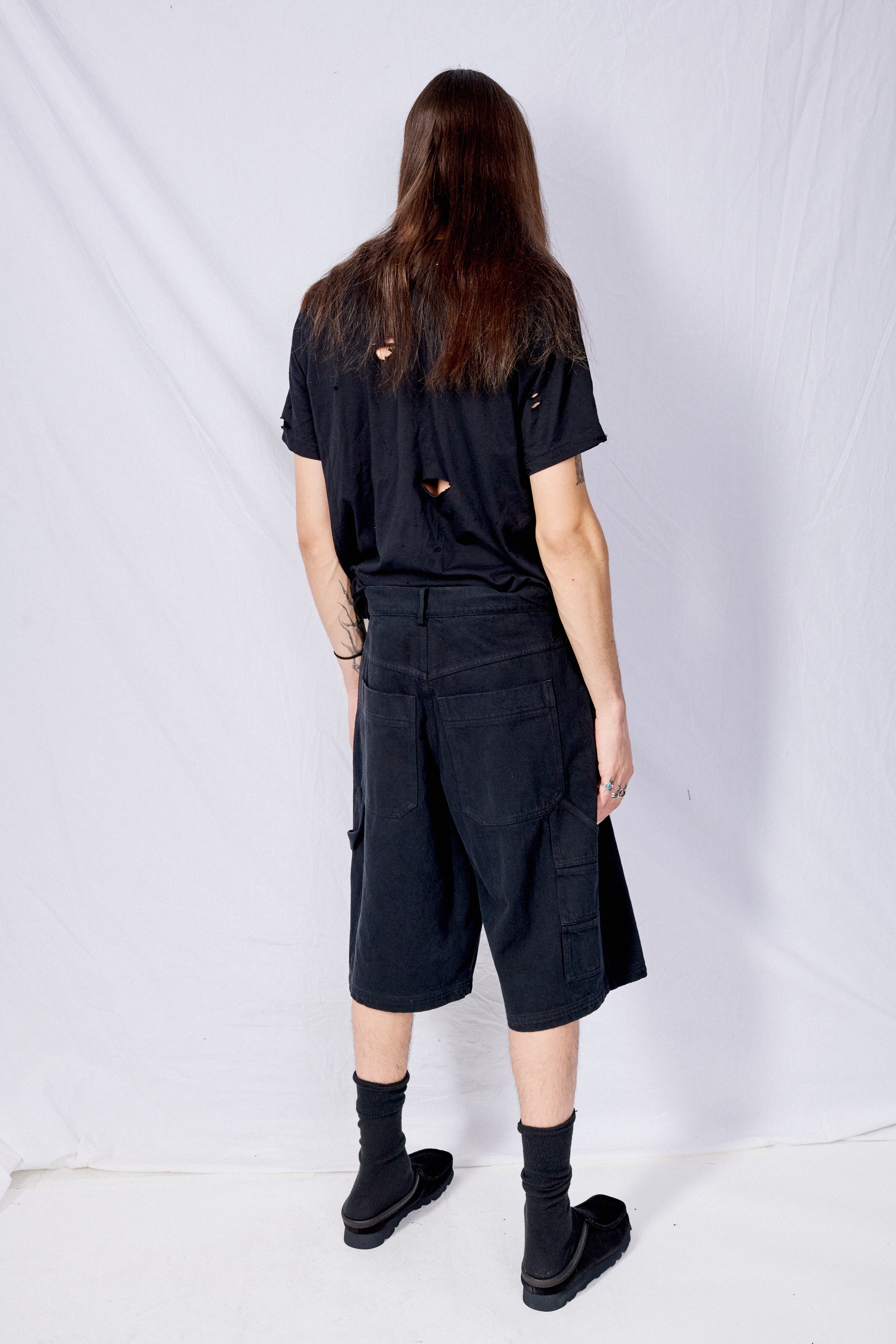 Black Denim Painter Short