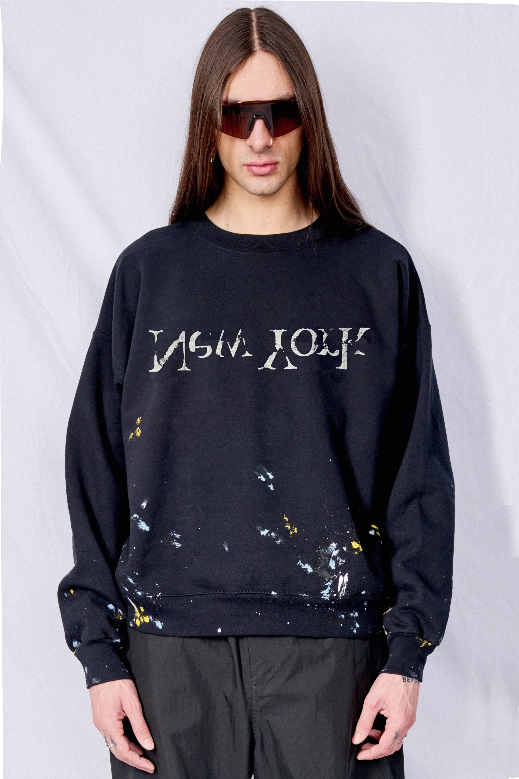 Black Painted New York Logo Sweatshirt
