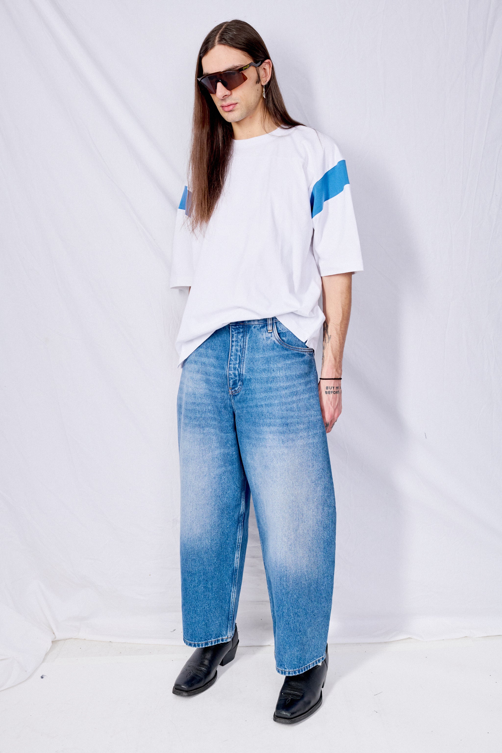 White Blue Skate T-Shirt