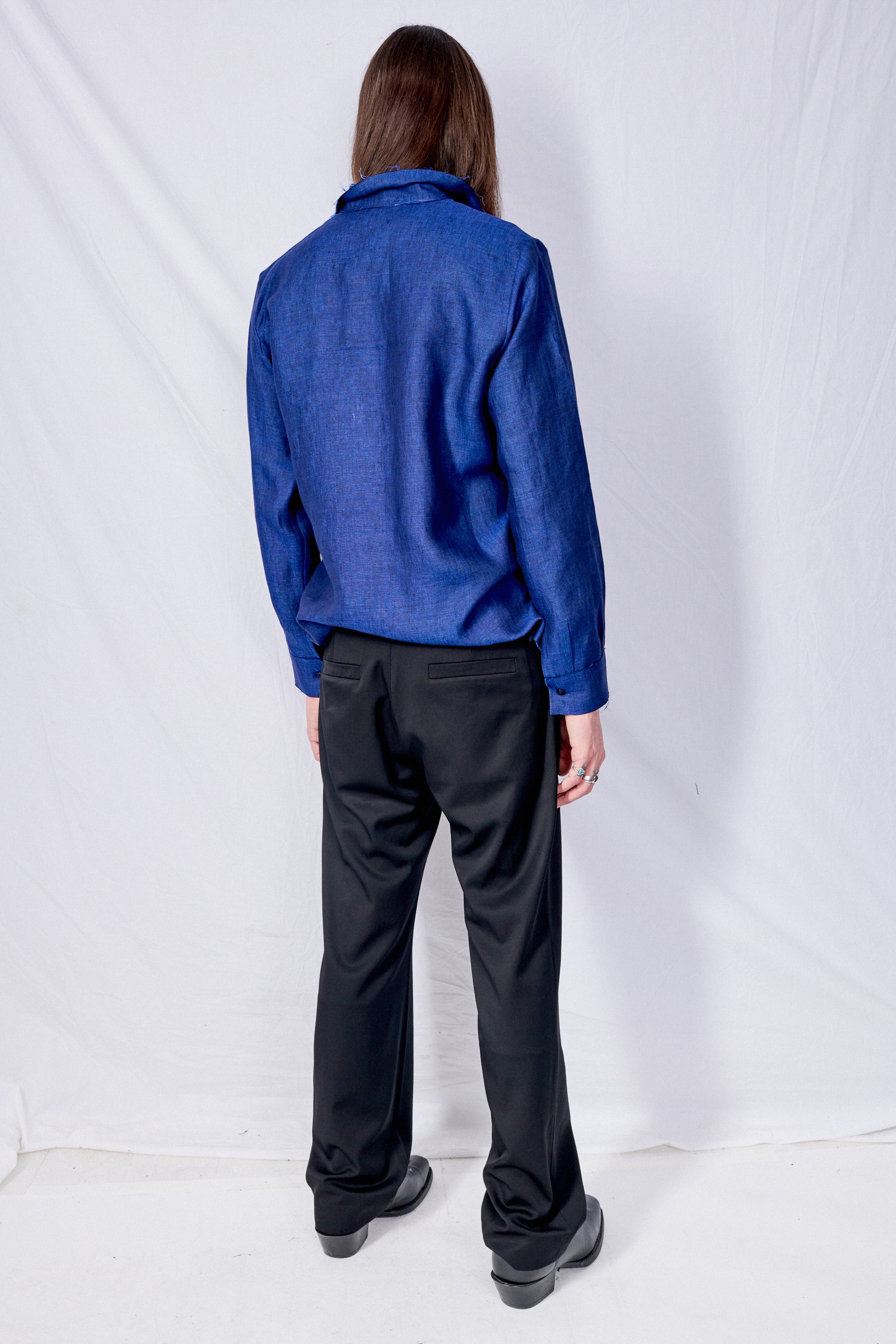 No.205 Black Summer Wool Tailored Trousers