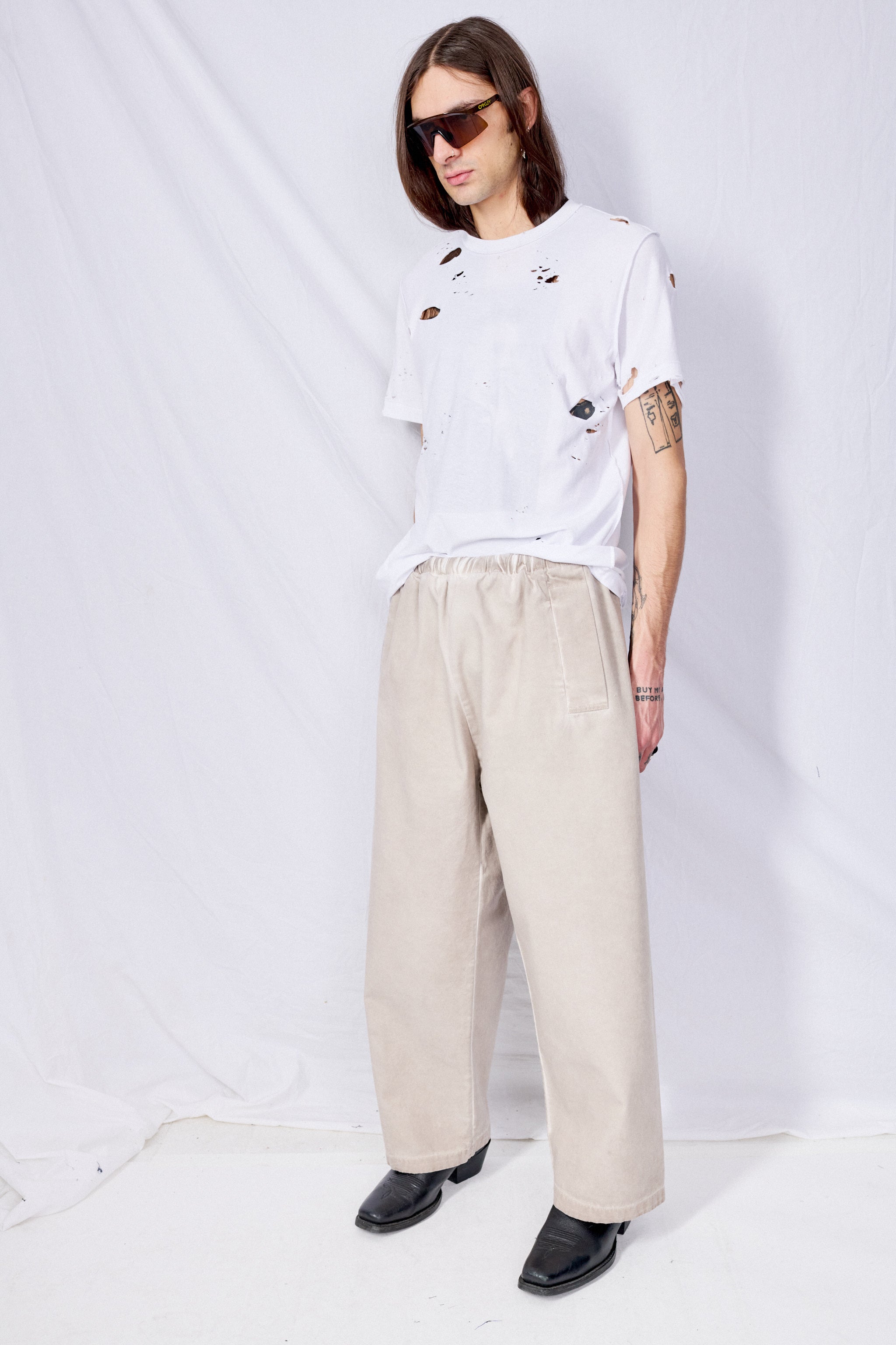 No.287 Grey Canvas Flap Pocket Trousers