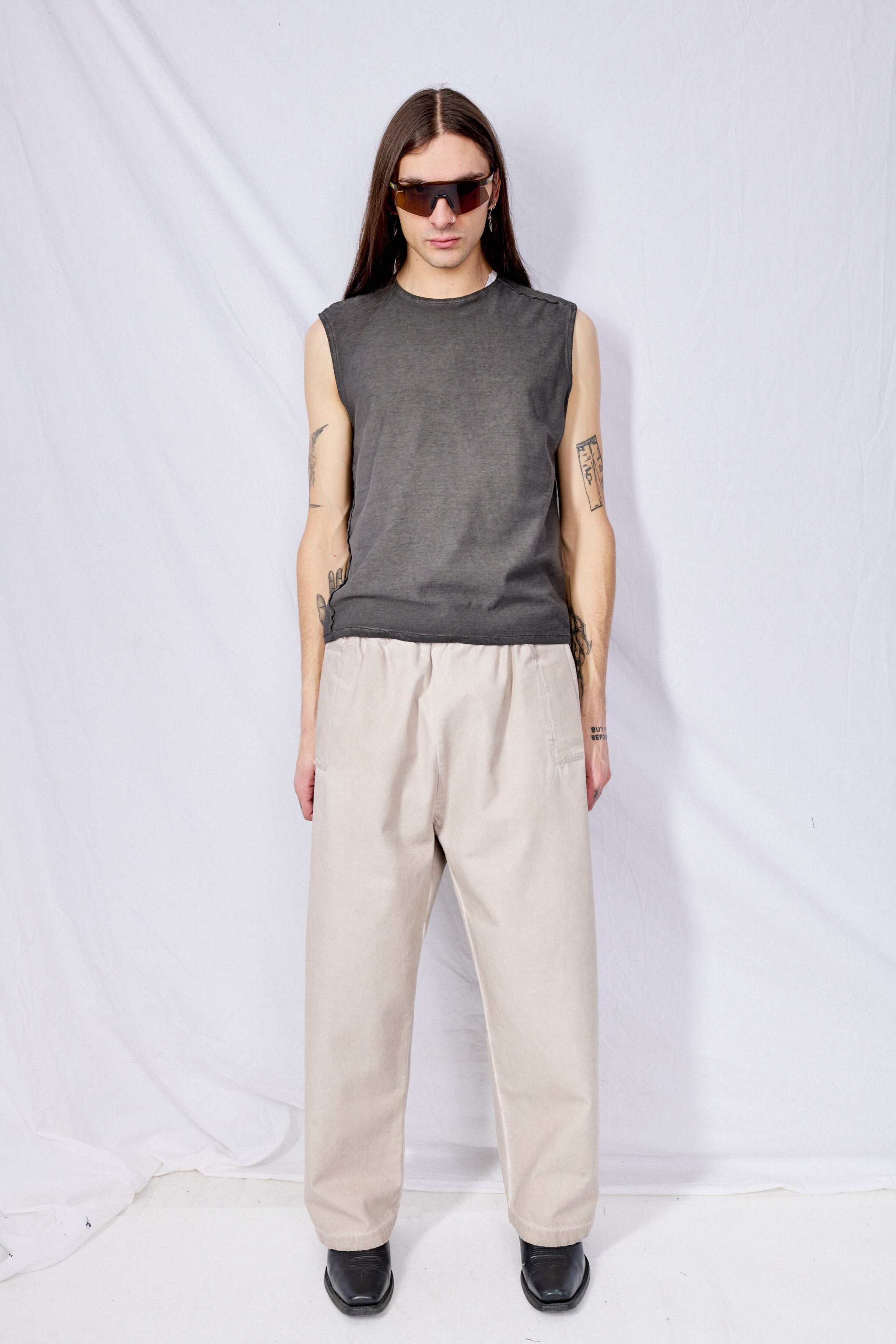No.287 Grey Canvas Flap Pocket Trousers