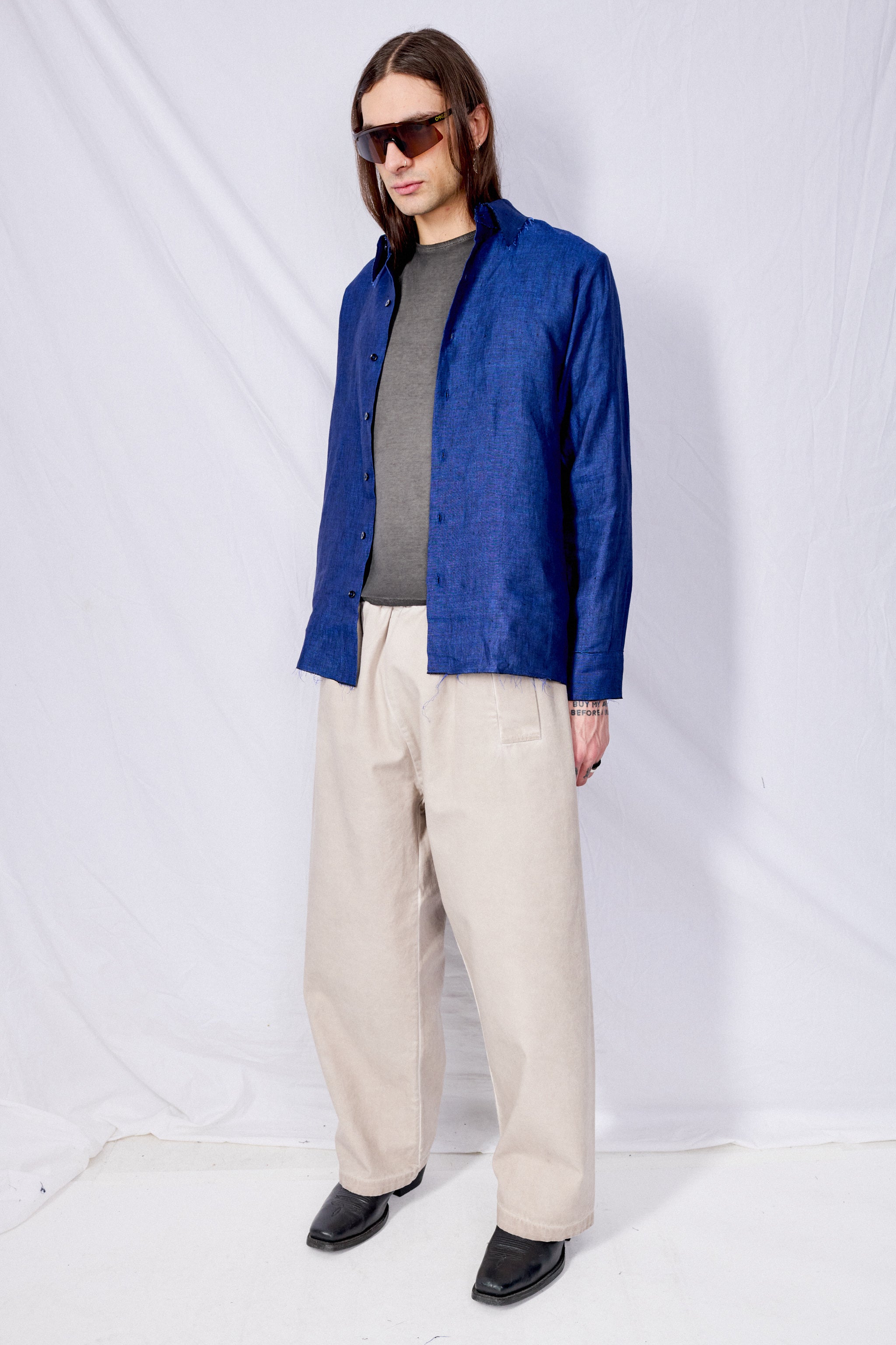 No.287 Grey Canvas Flap Pocket Trousers