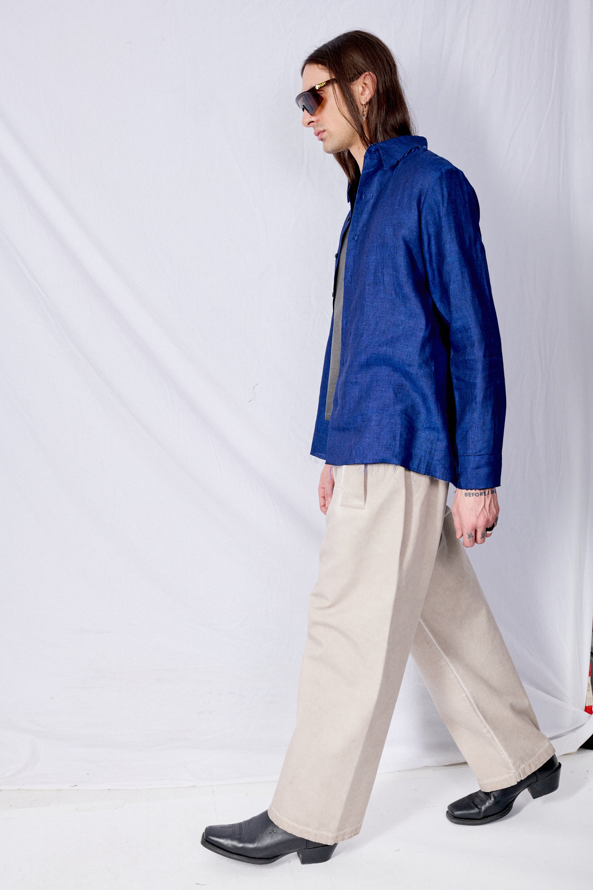 No.287 Grey Canvas Flap Pocket Trousers