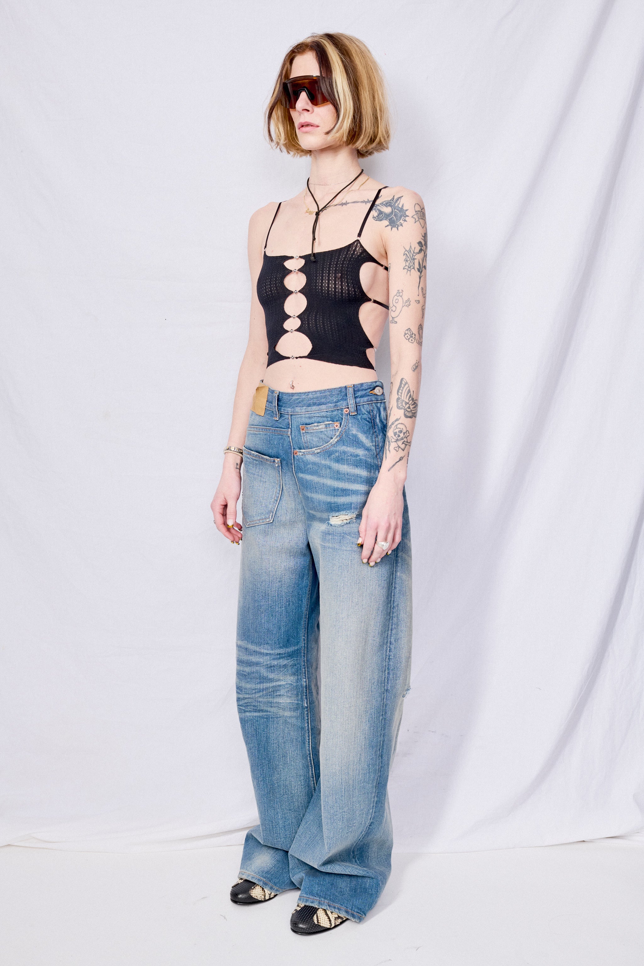 Onyx Button Tank Top