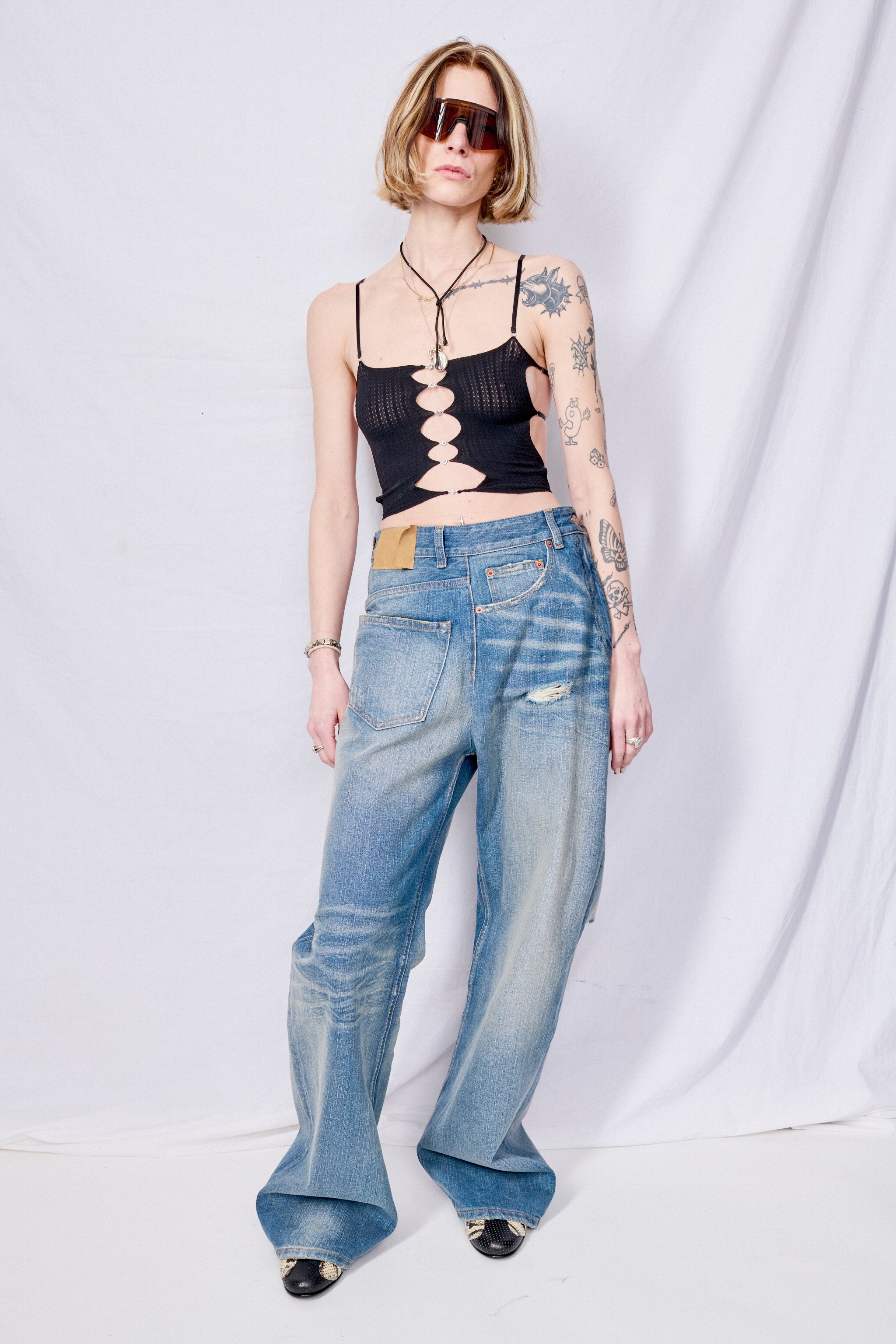 Onyx Button Tank Top