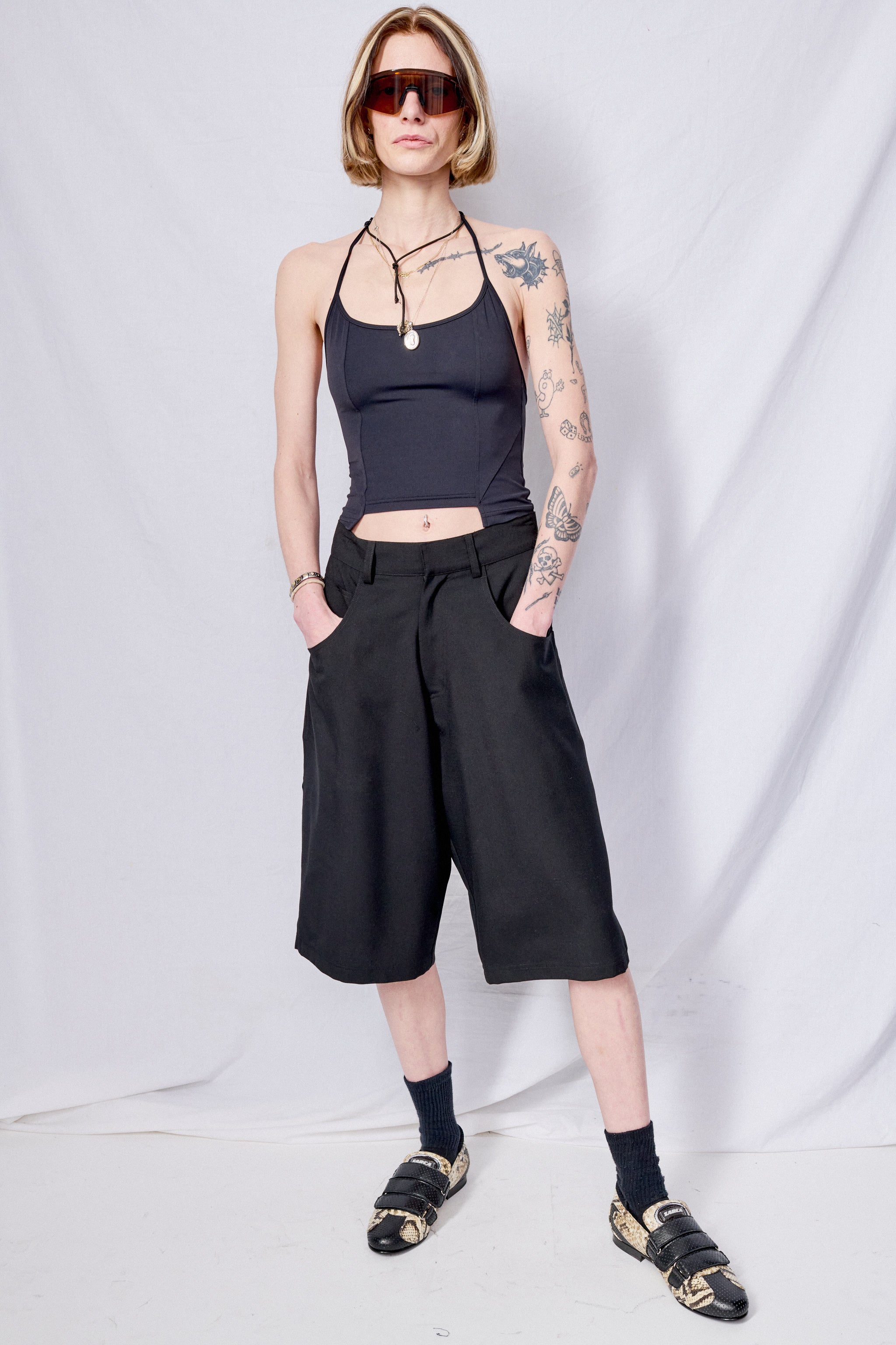 Black Suiting Painter Short