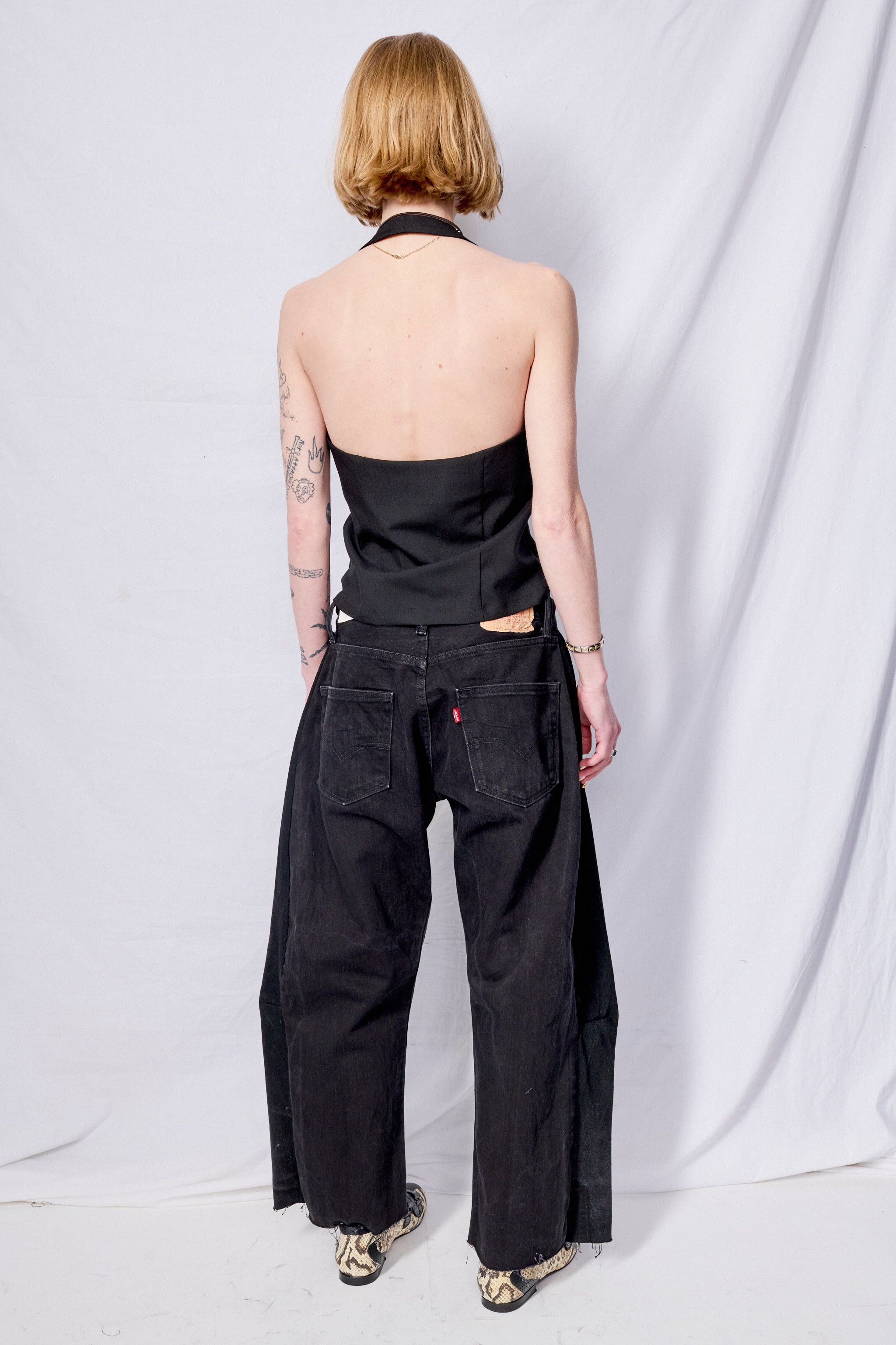 Black Suiting Halter Top