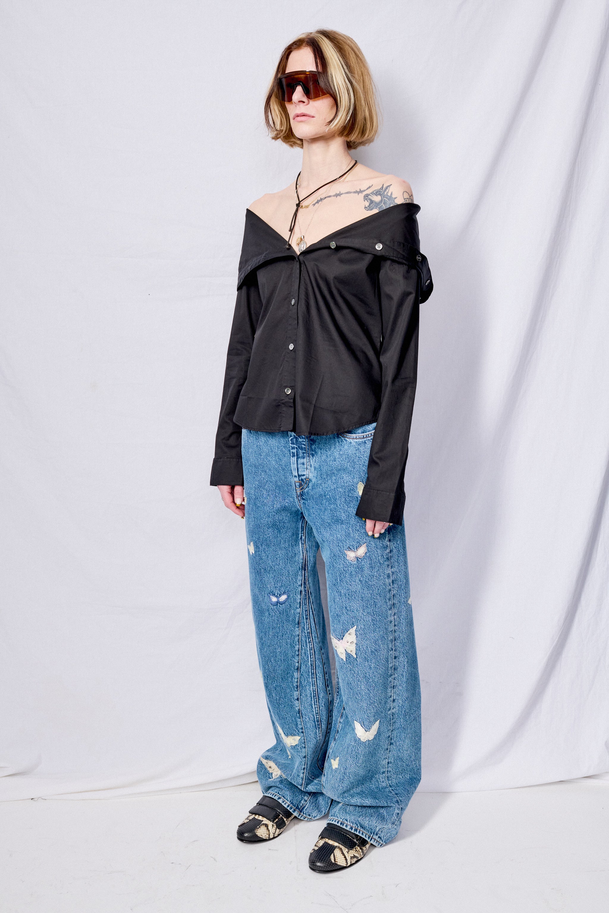 Black Satin Kaonashi Shirt