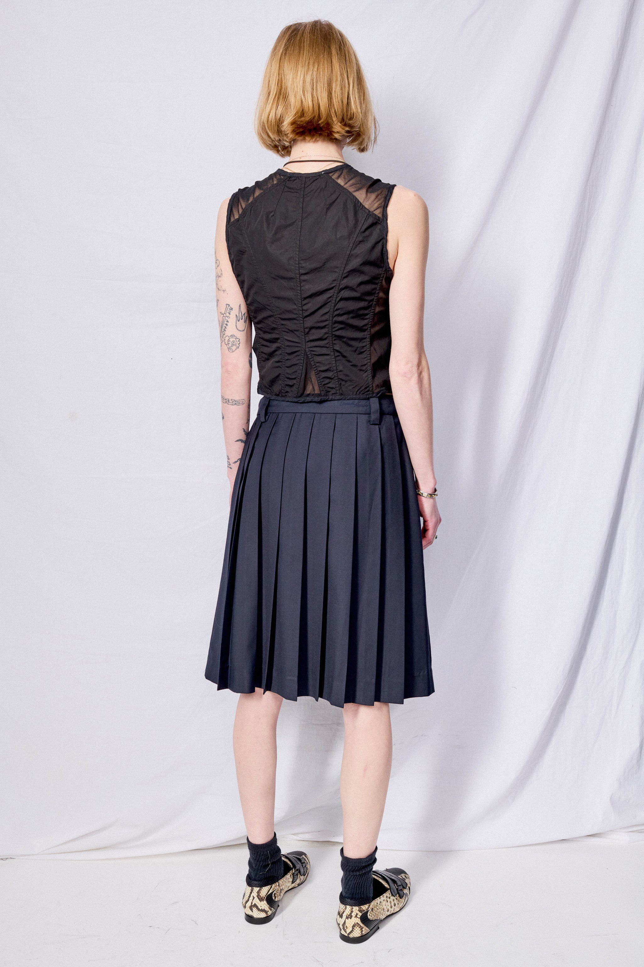Black All Day Poplin Corset Vest
