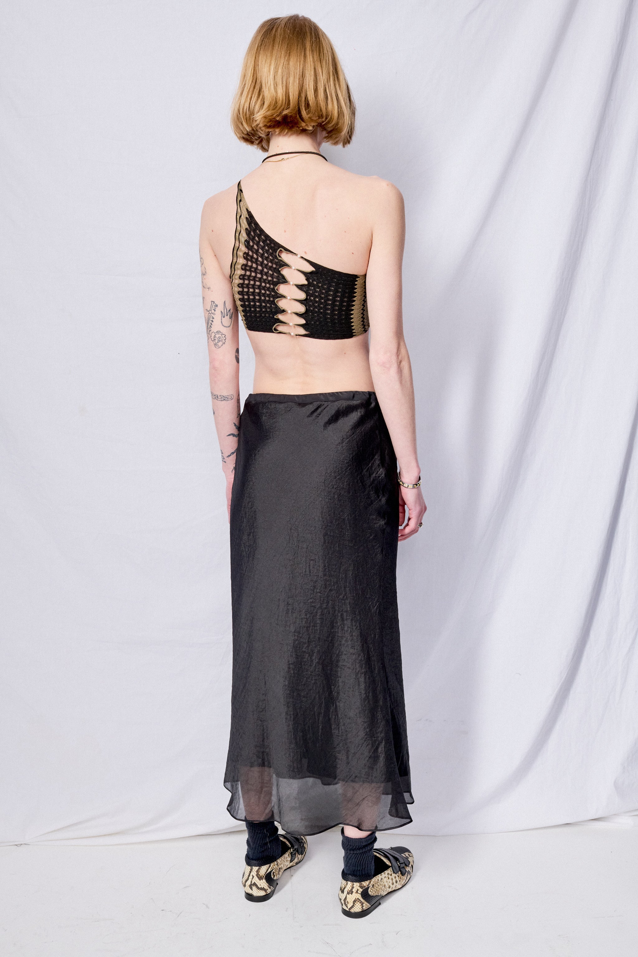 Onyx Ripple One-Shoulder Tank Top