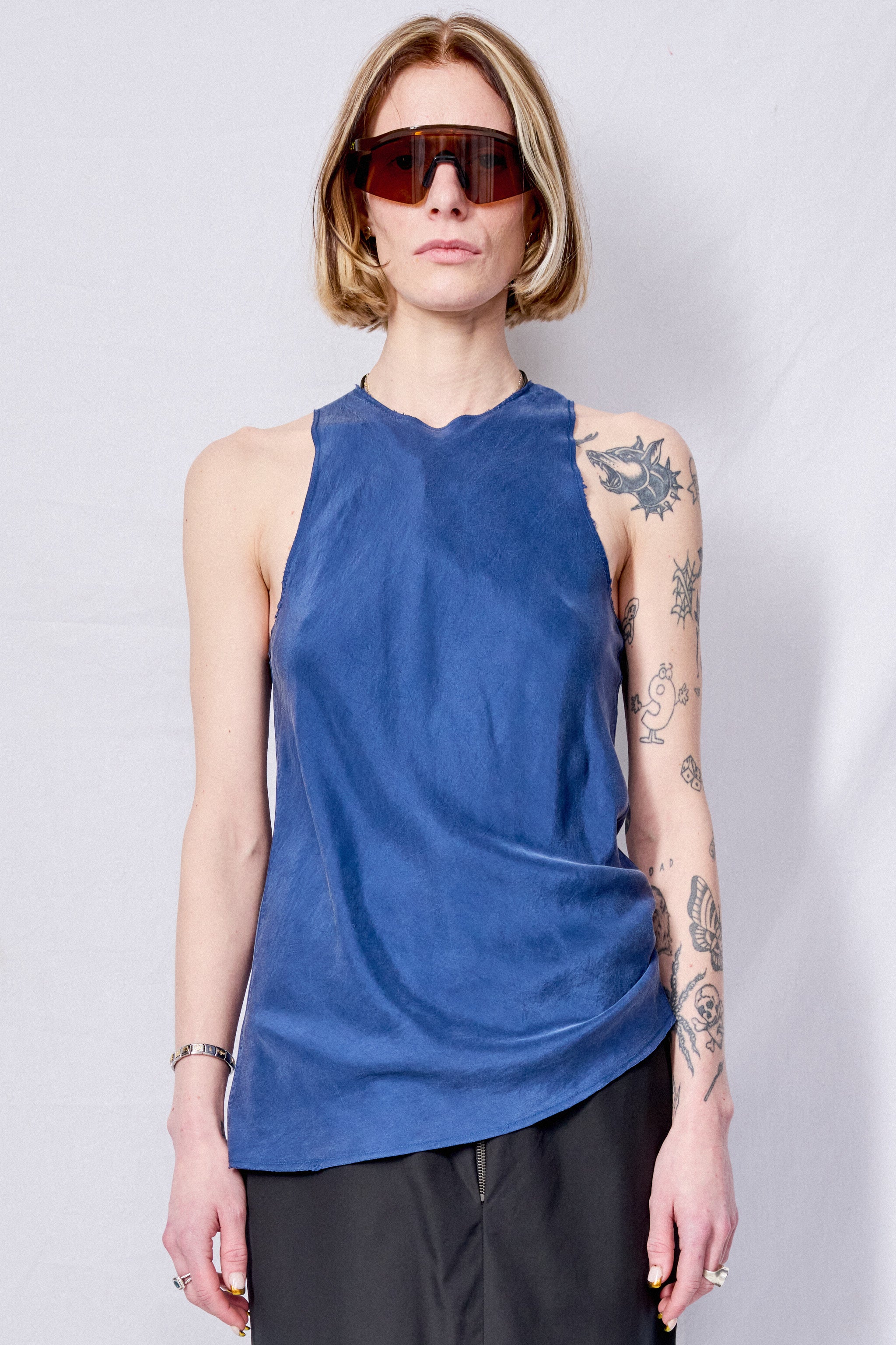 No.73 Blue Silk Pongee Top