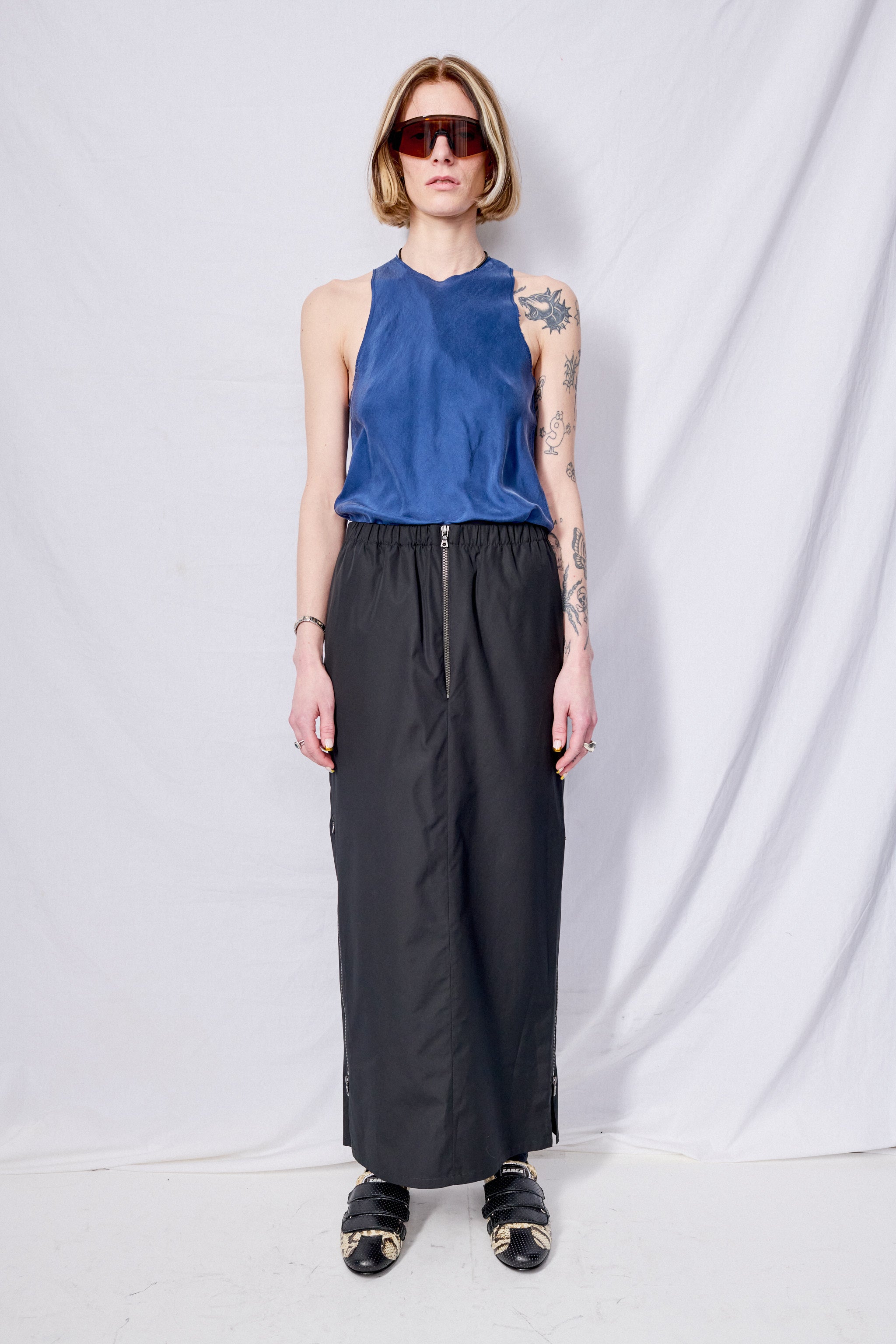 No.73 Blue Silk Pongee Top