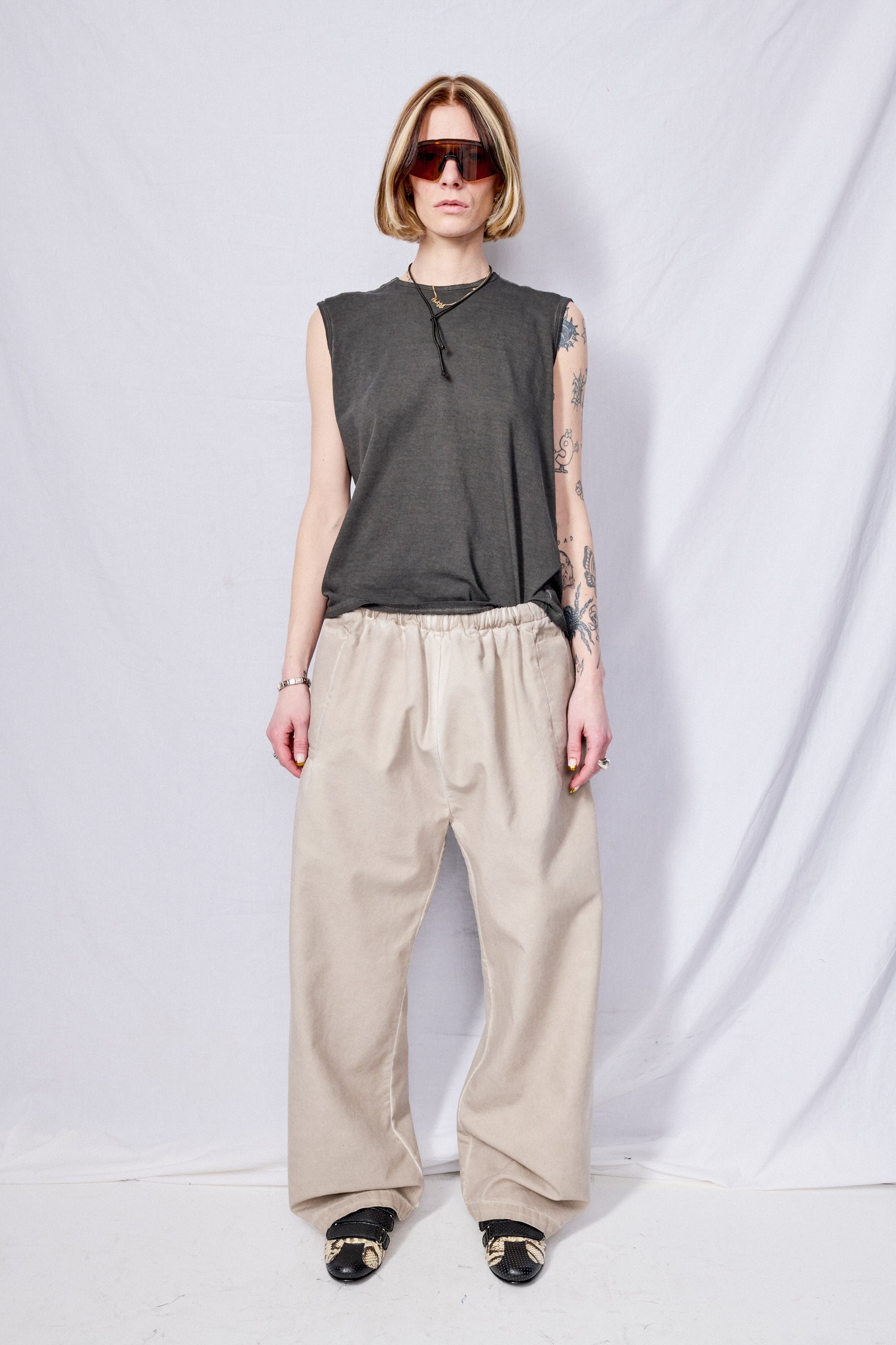 No.33 Black Organic Cotton Sleeveless T-Shirt