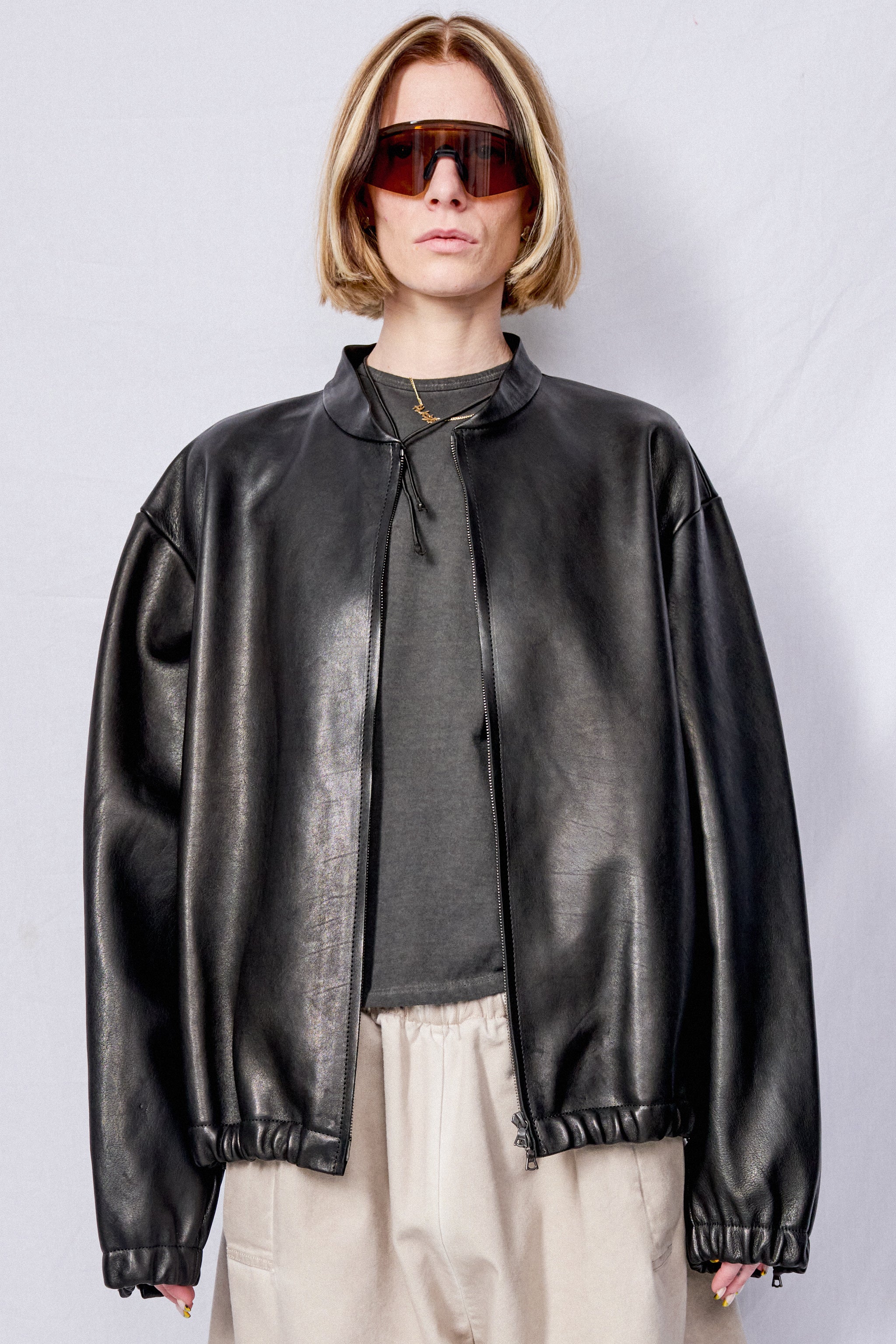 No.306 Black Leather Six Zipper Jacket