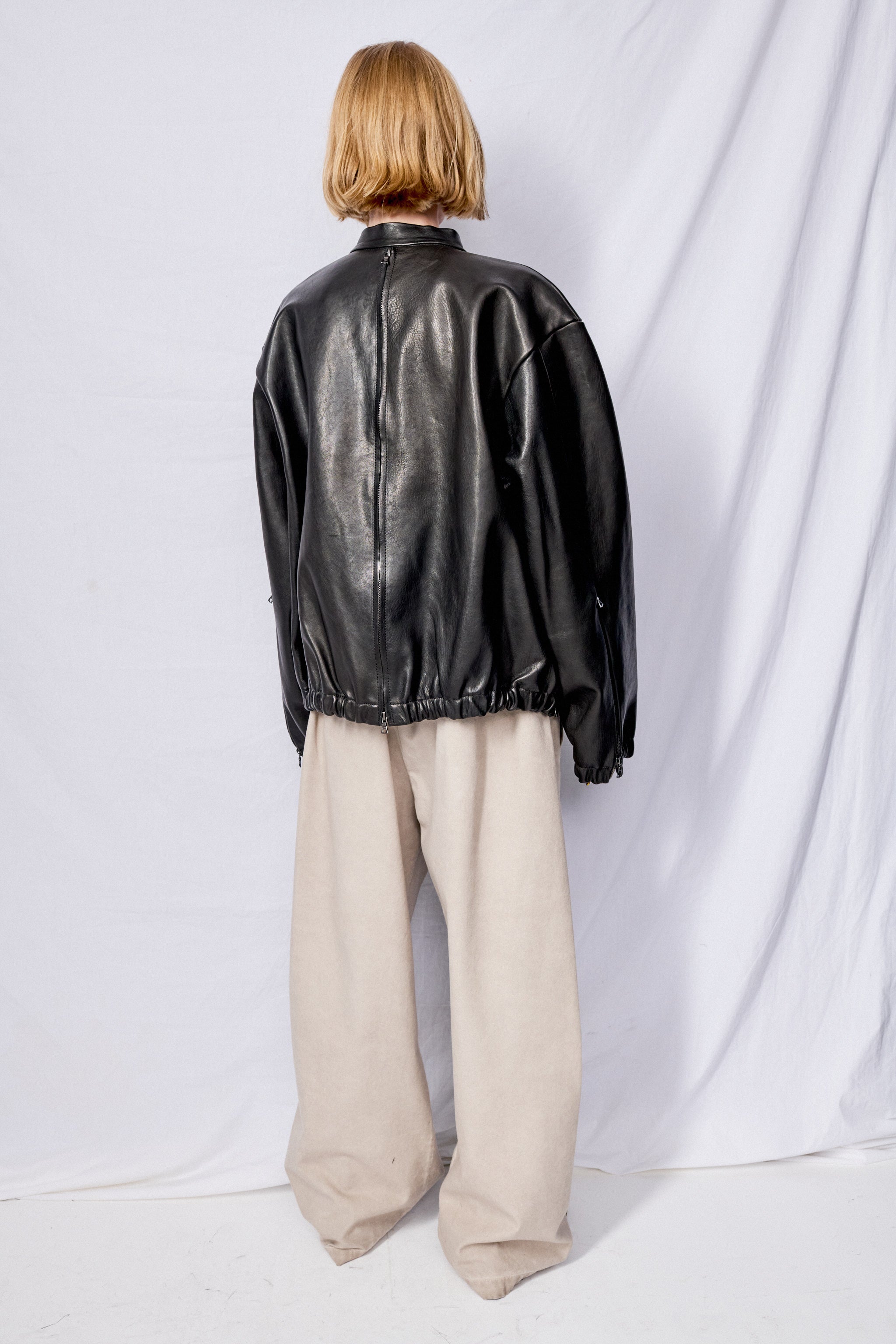 No.306 Black Leather Six Zipper Jacket