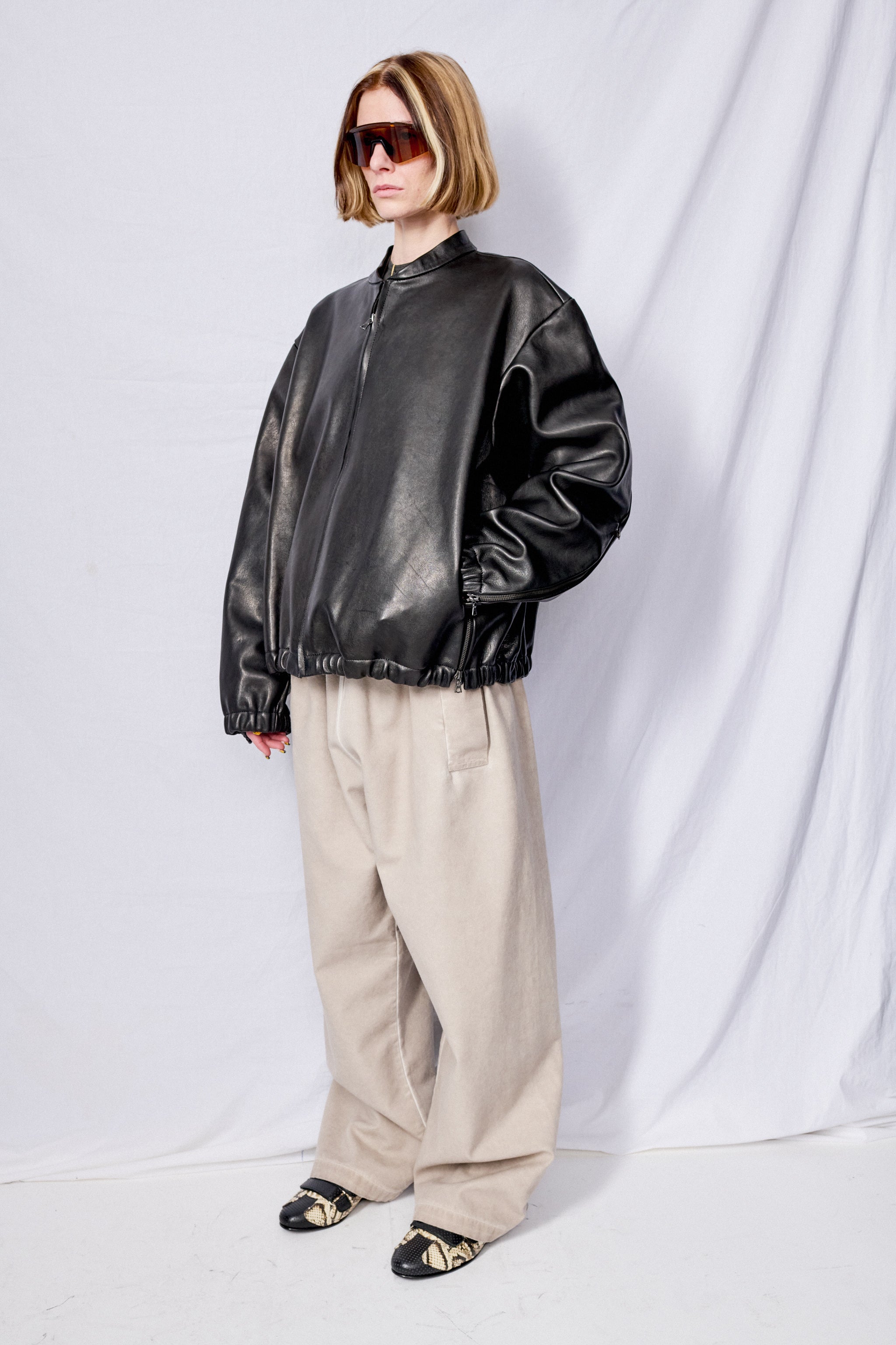 No.306 Black Leather Six Zipper Jacket