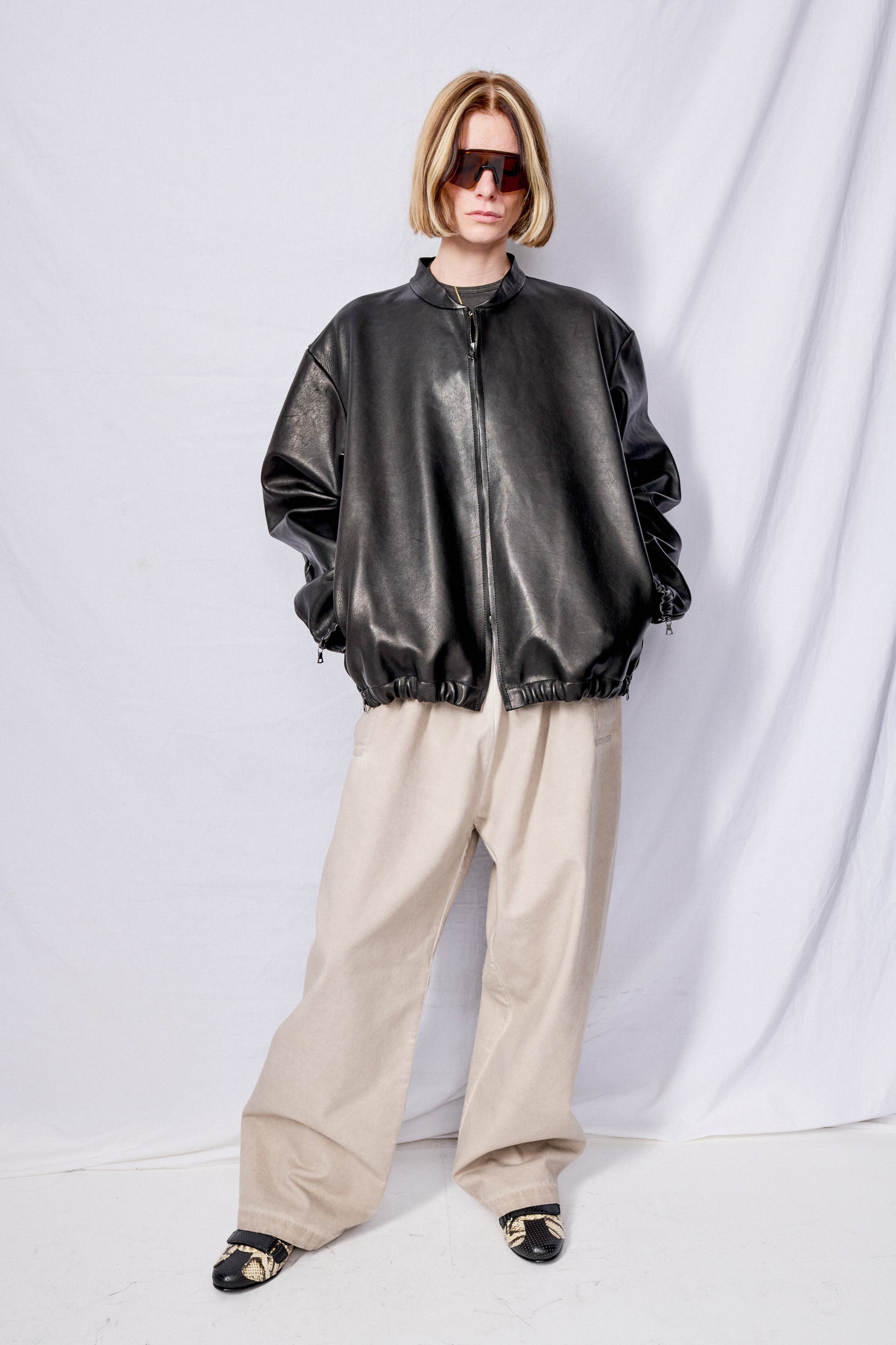 No.306 Black Leather Six Zipper Jacket
