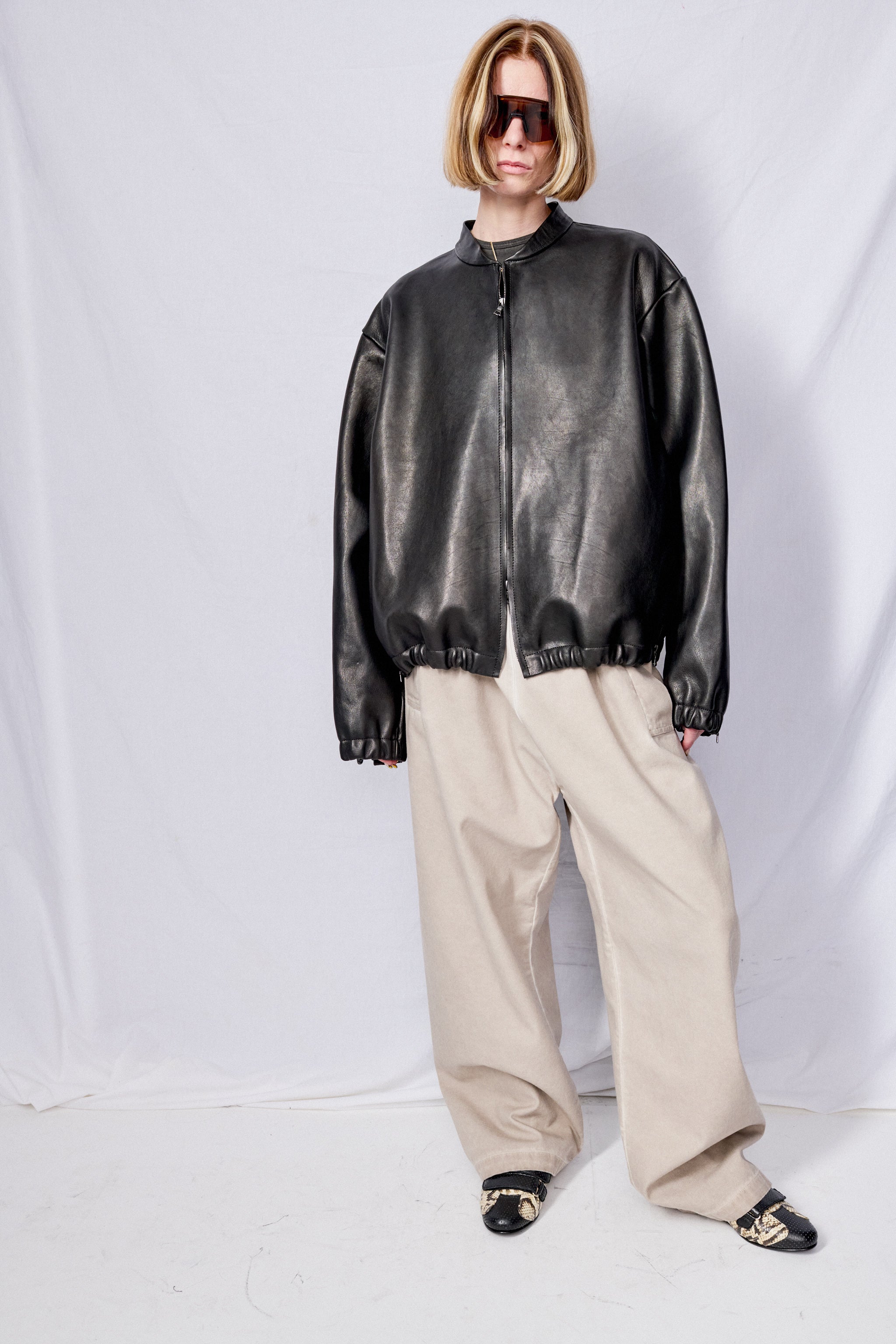 No.306 Black Leather Six Zipper Jacket