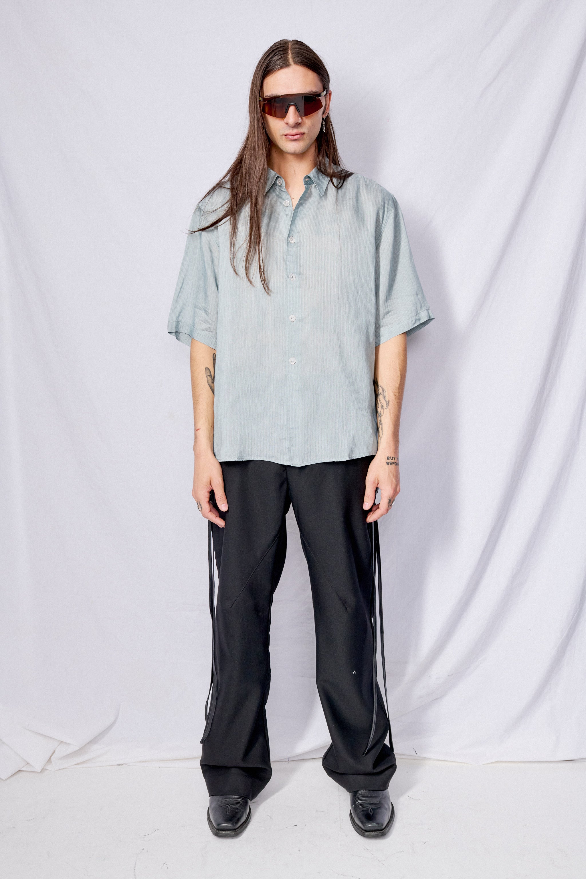 Geo Stripe Ceremonial Viscose Beyond Shirt Shortsleeve