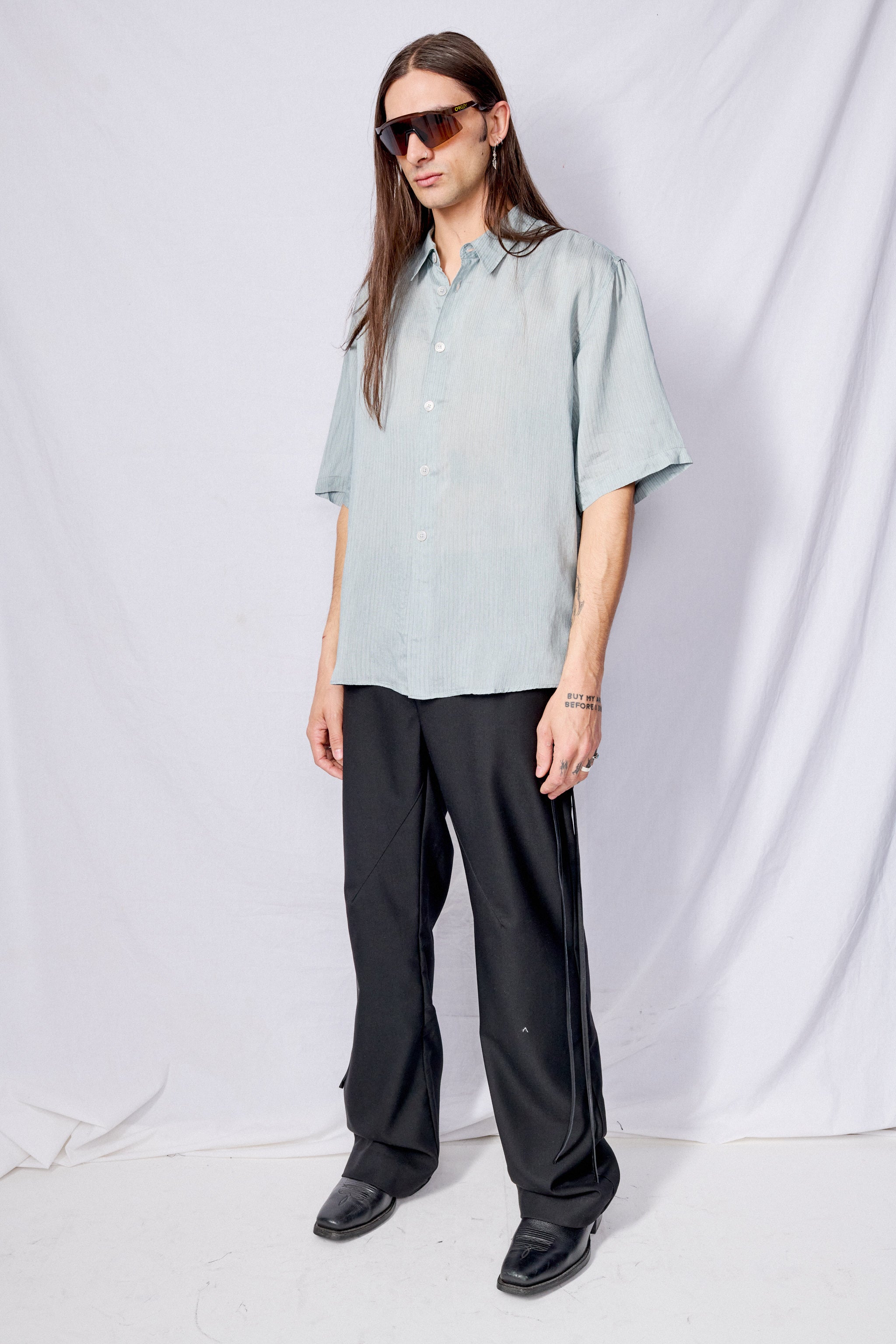 Geo Stripe Ceremonial Viscose Beyond Shirt Shortsleeve