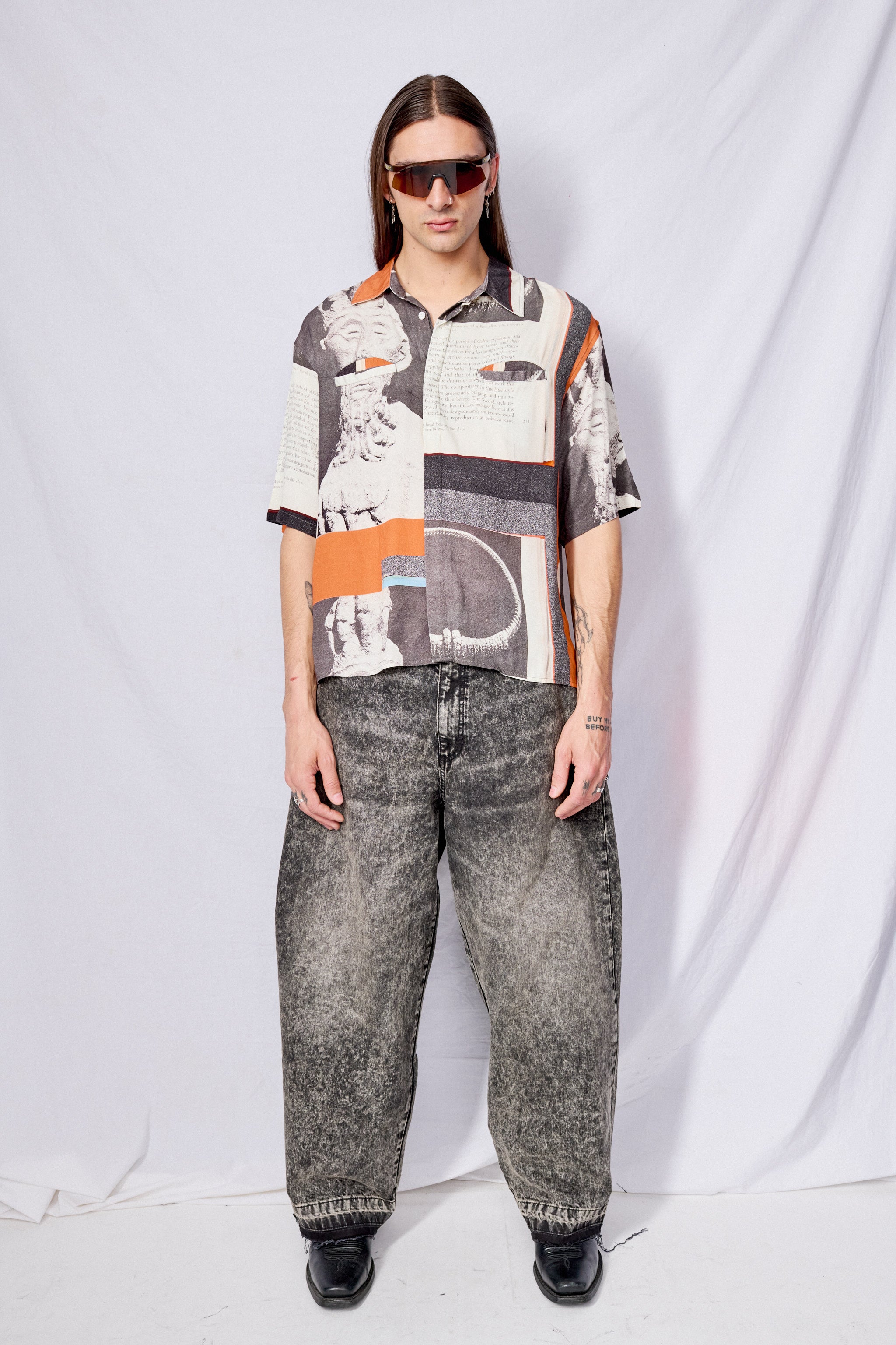 Multi Prehistoric Button Up