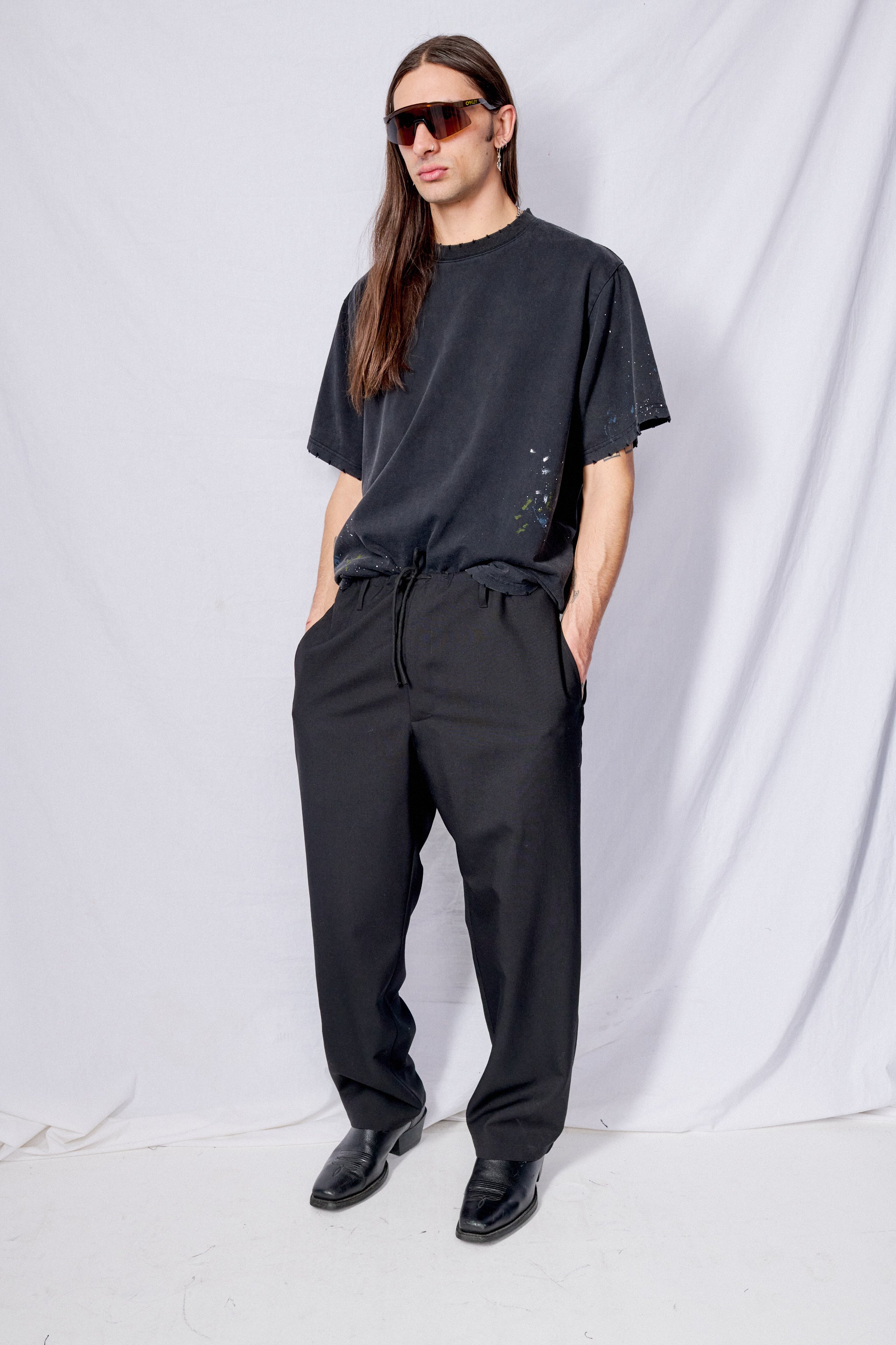 Black Suiting Drawstring Pant