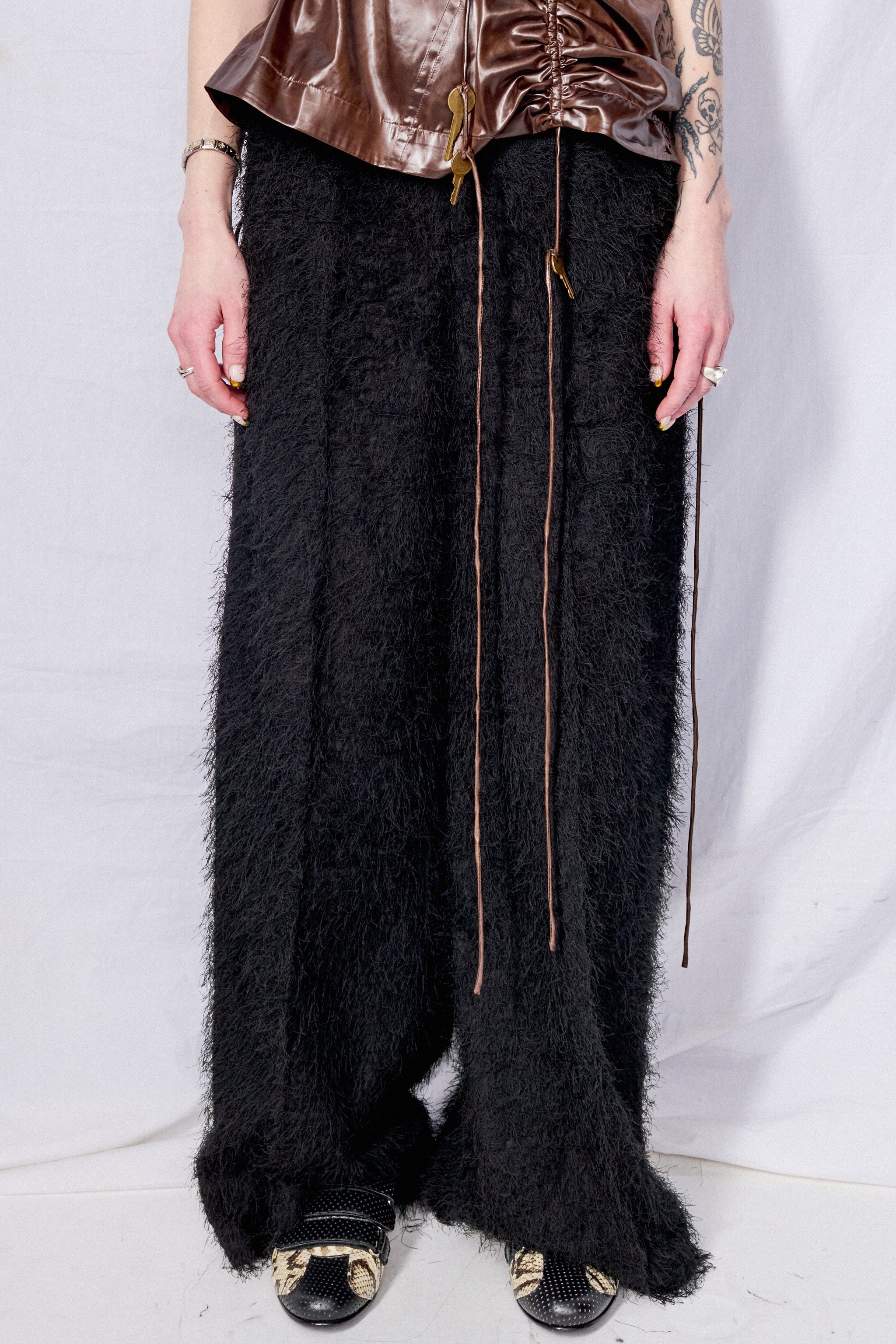 Black Fringes Wide Leg Pant