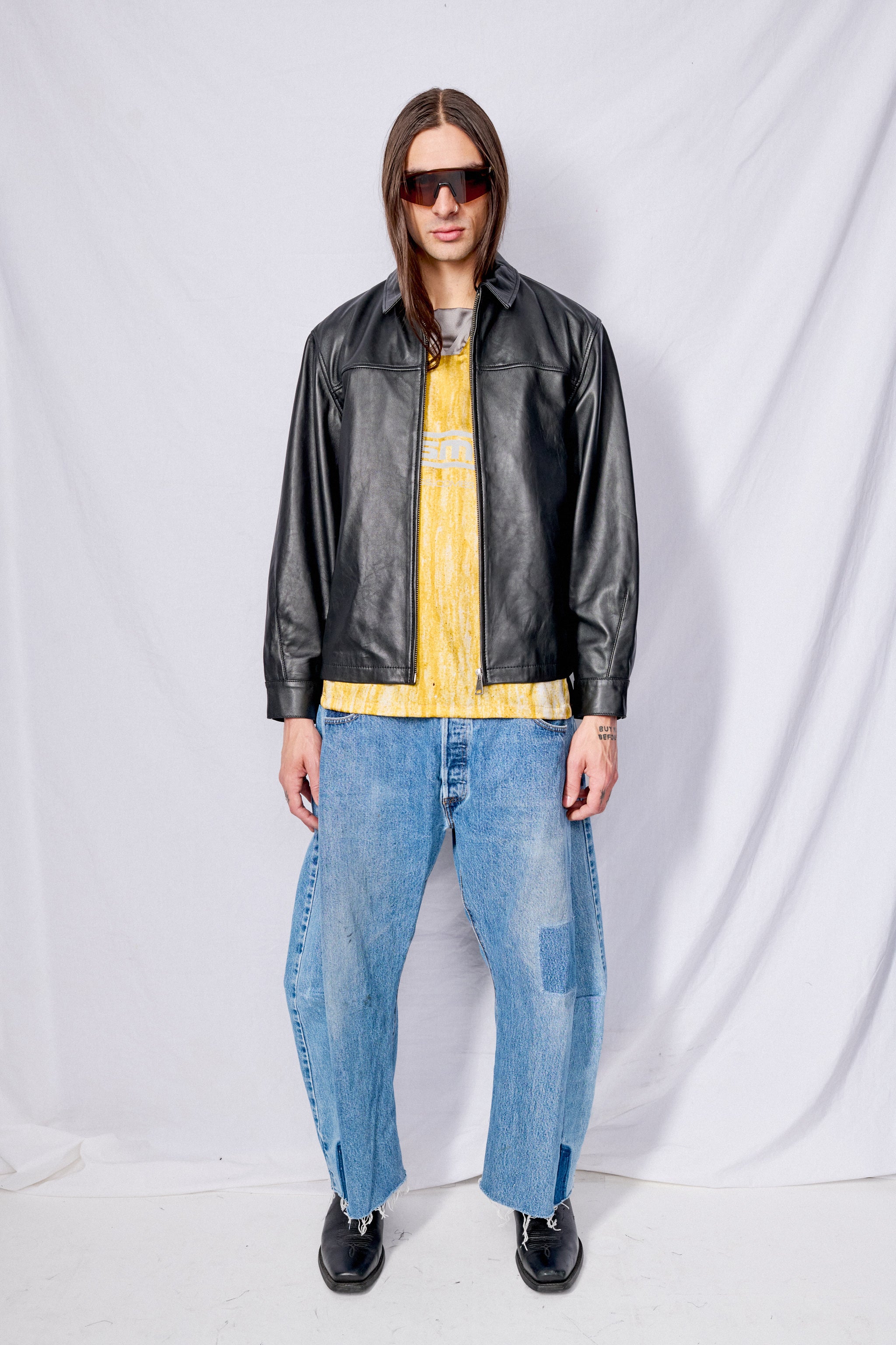 Black Leather Zip Jacket