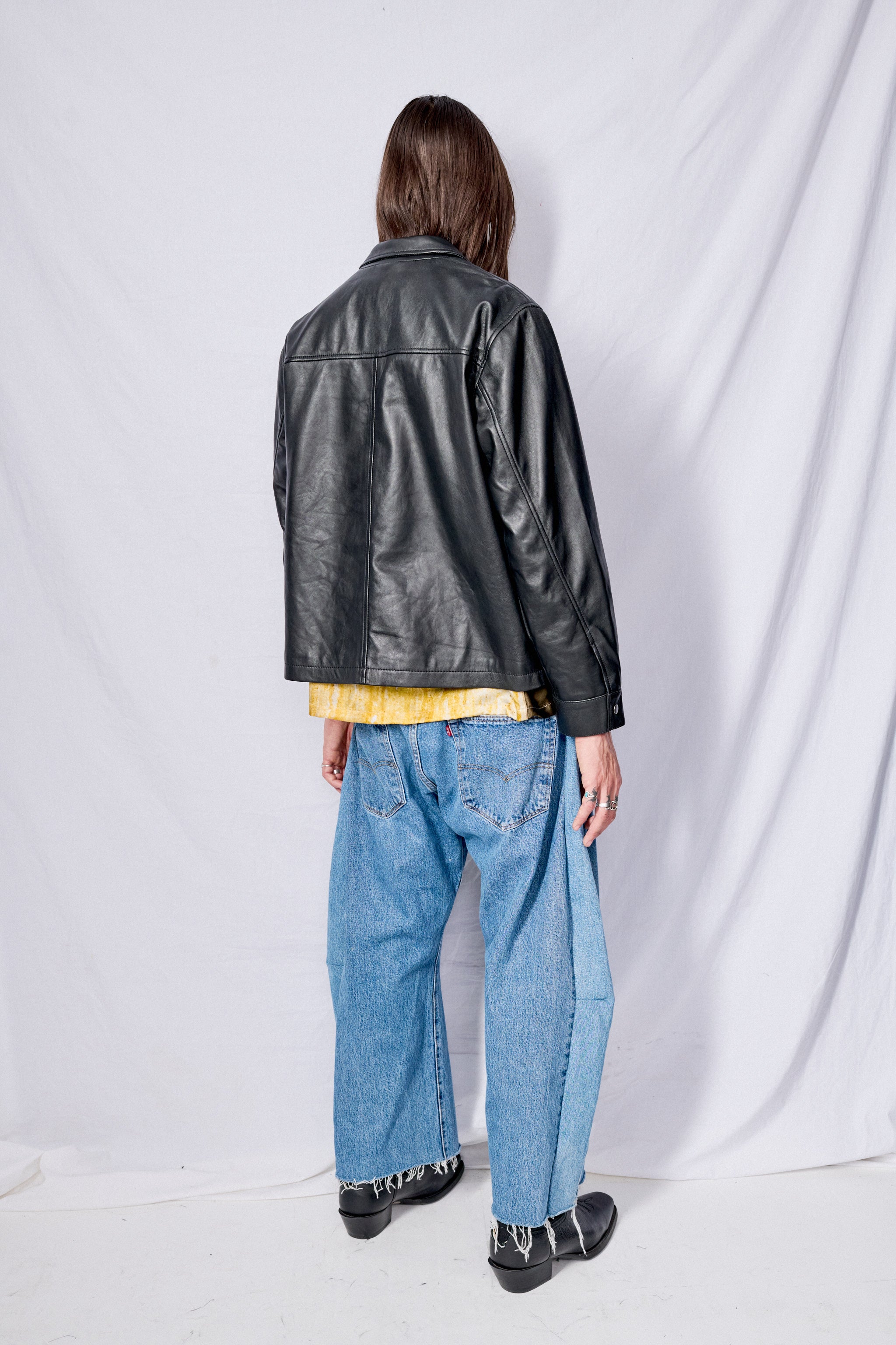 Black Leather Zip Jacket