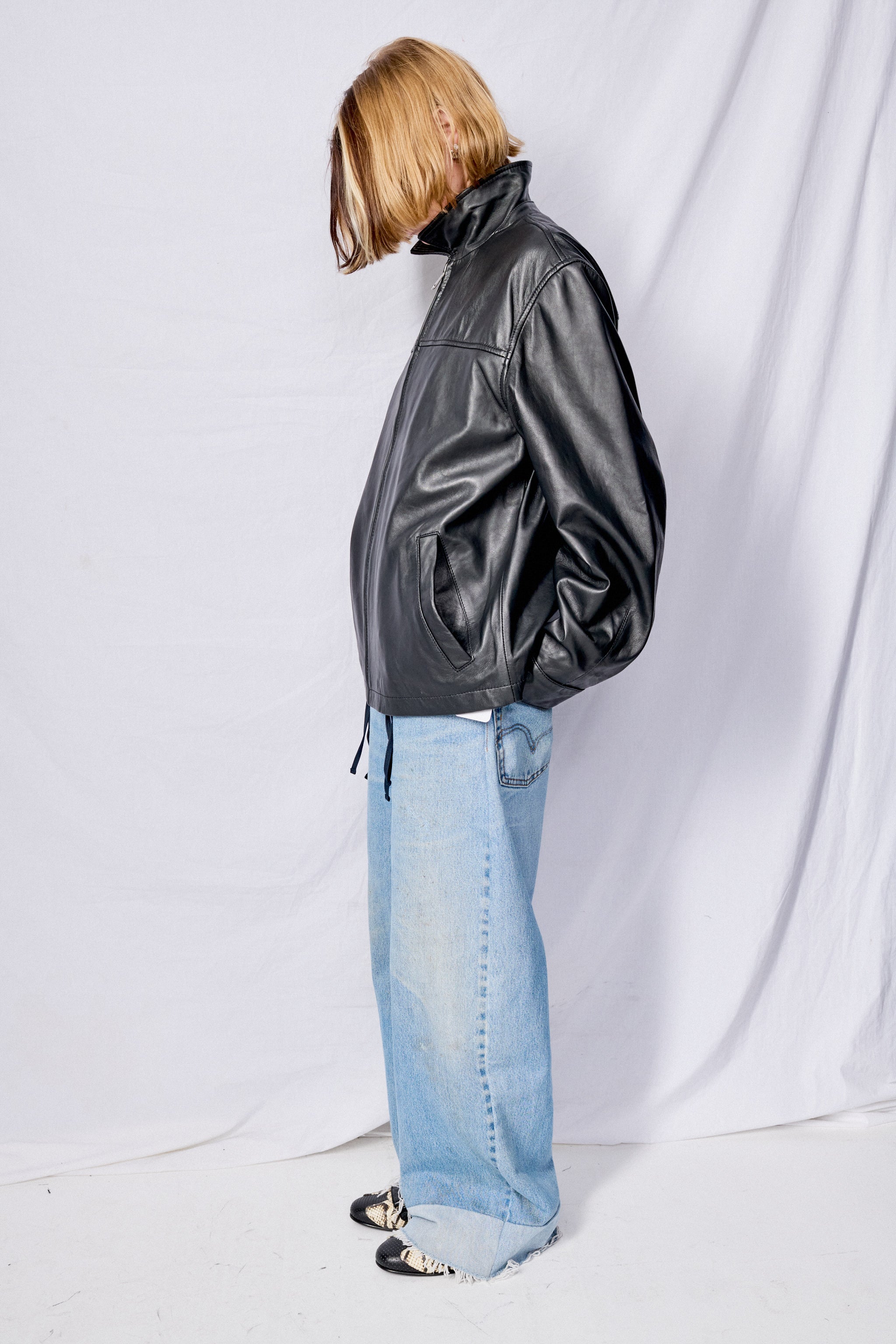 Black Leather Zip Jacket