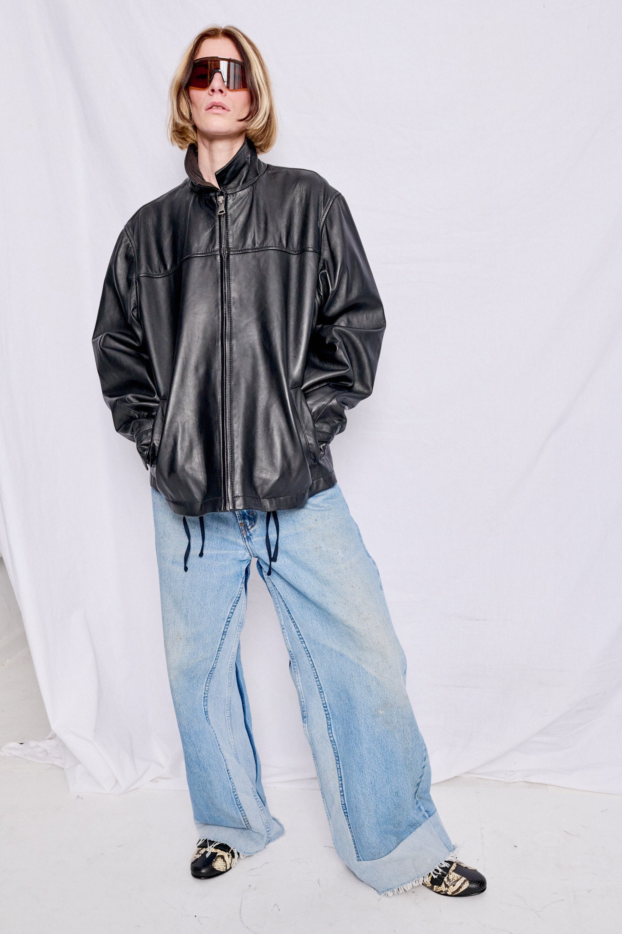 Black Leather Zip Jacket