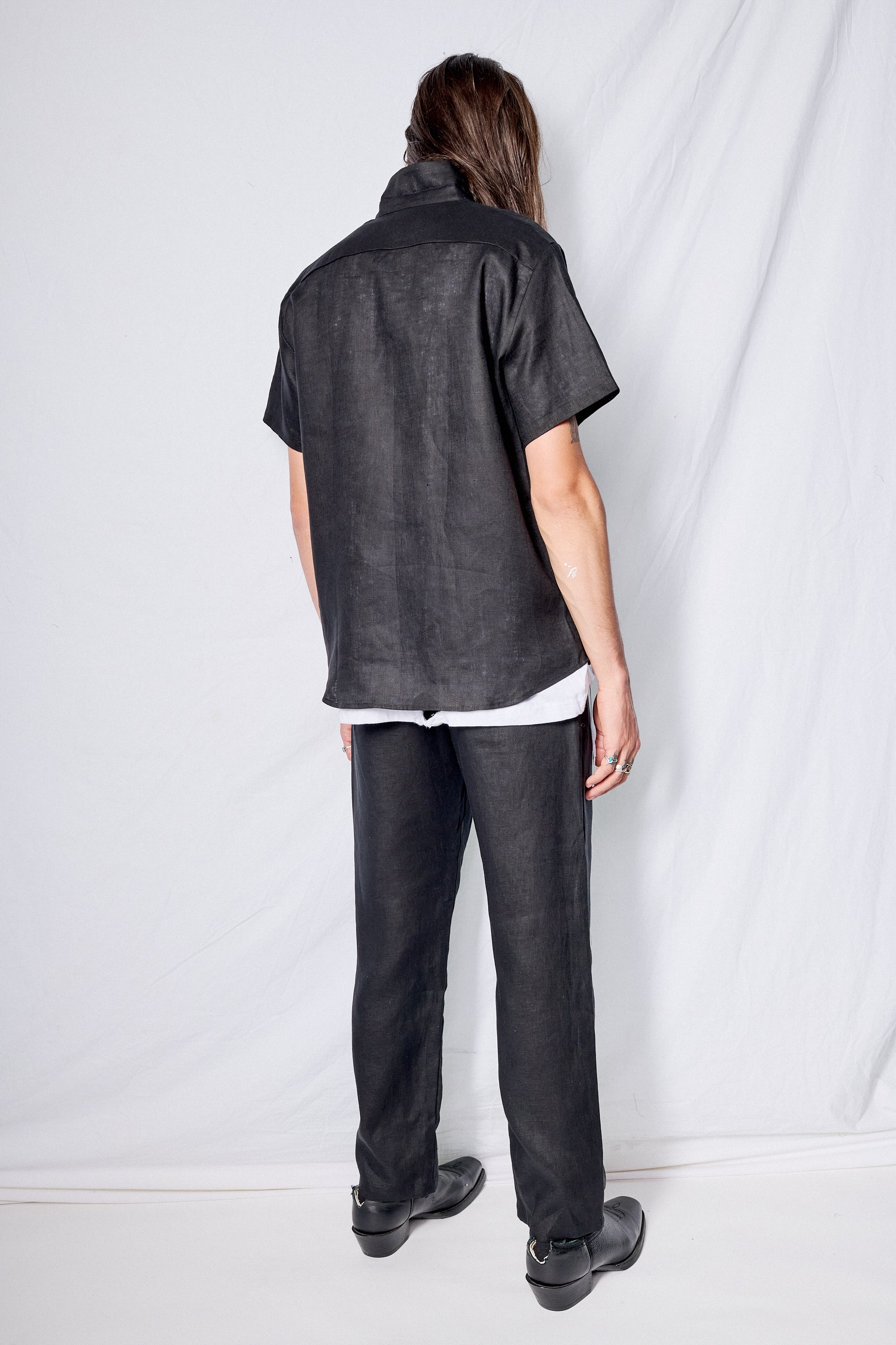 Black Linen Rico Pants