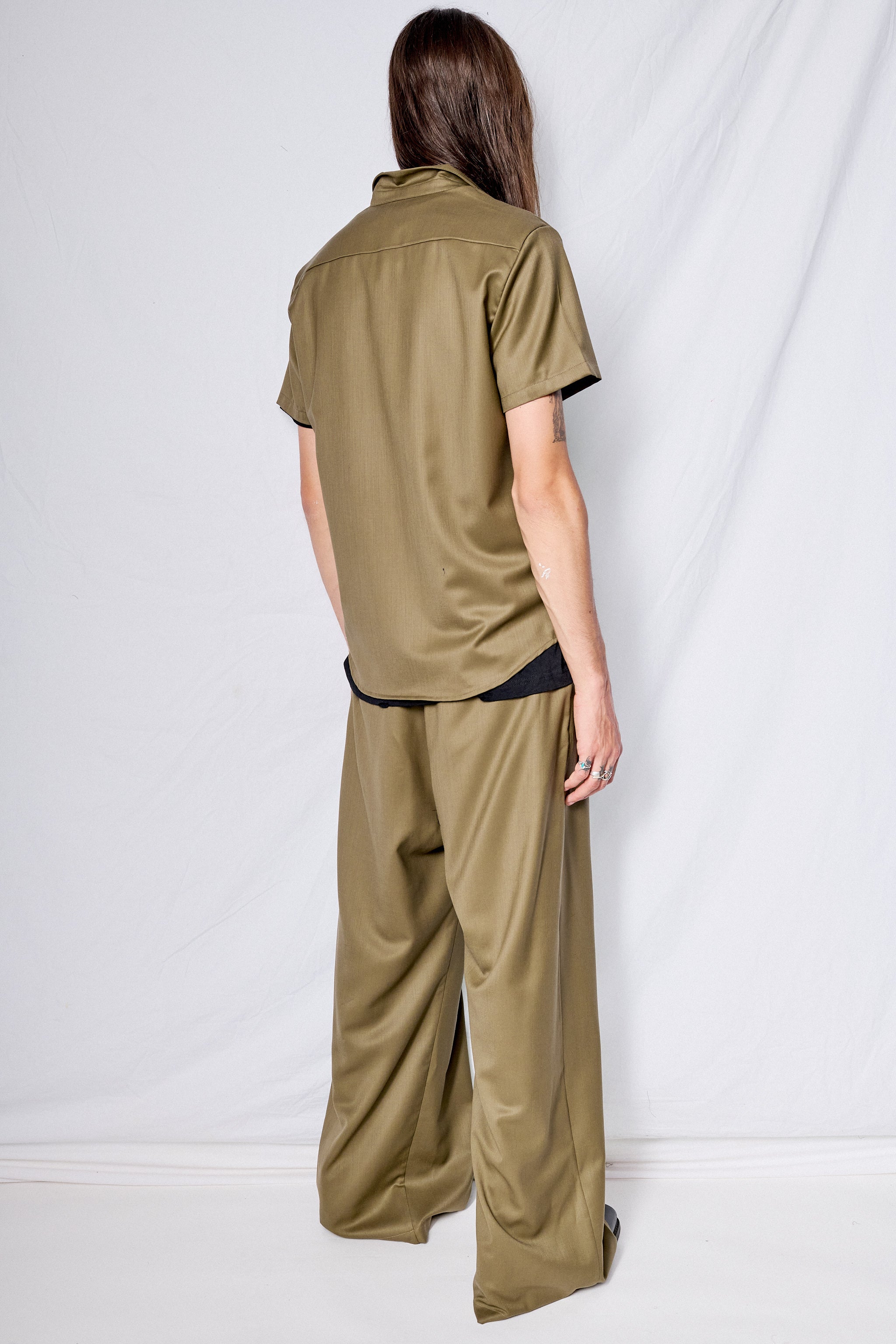 Olive Green Wool Chela Shirt