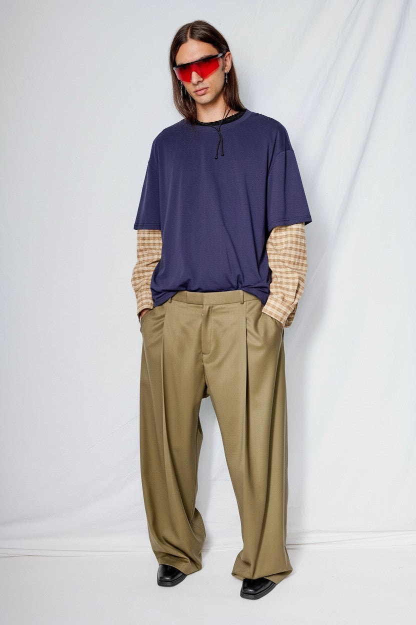 Navy/Yellow Plaid Combo Long Sleeve Shirt