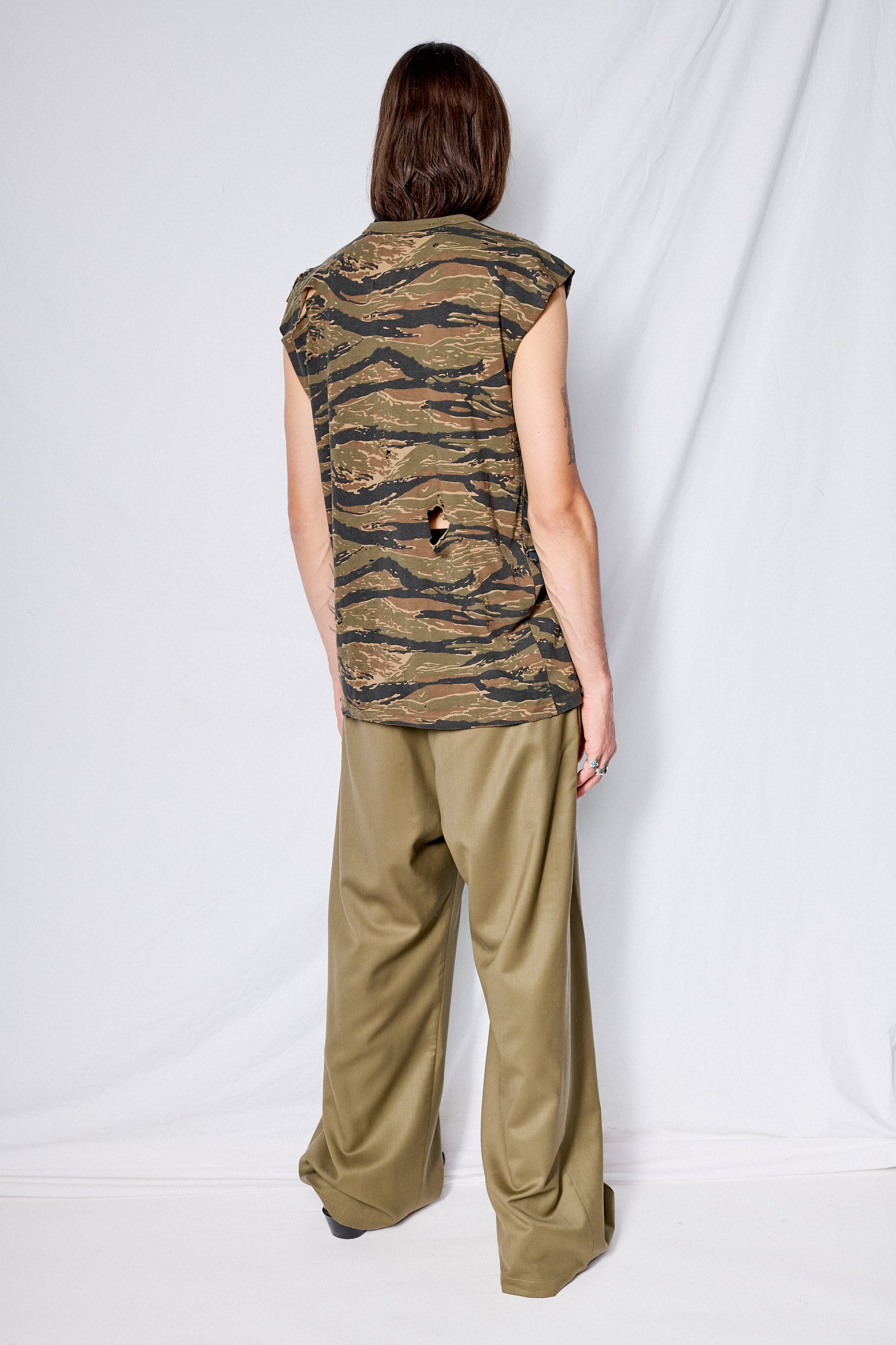 Distressed Camo Muscle Tee