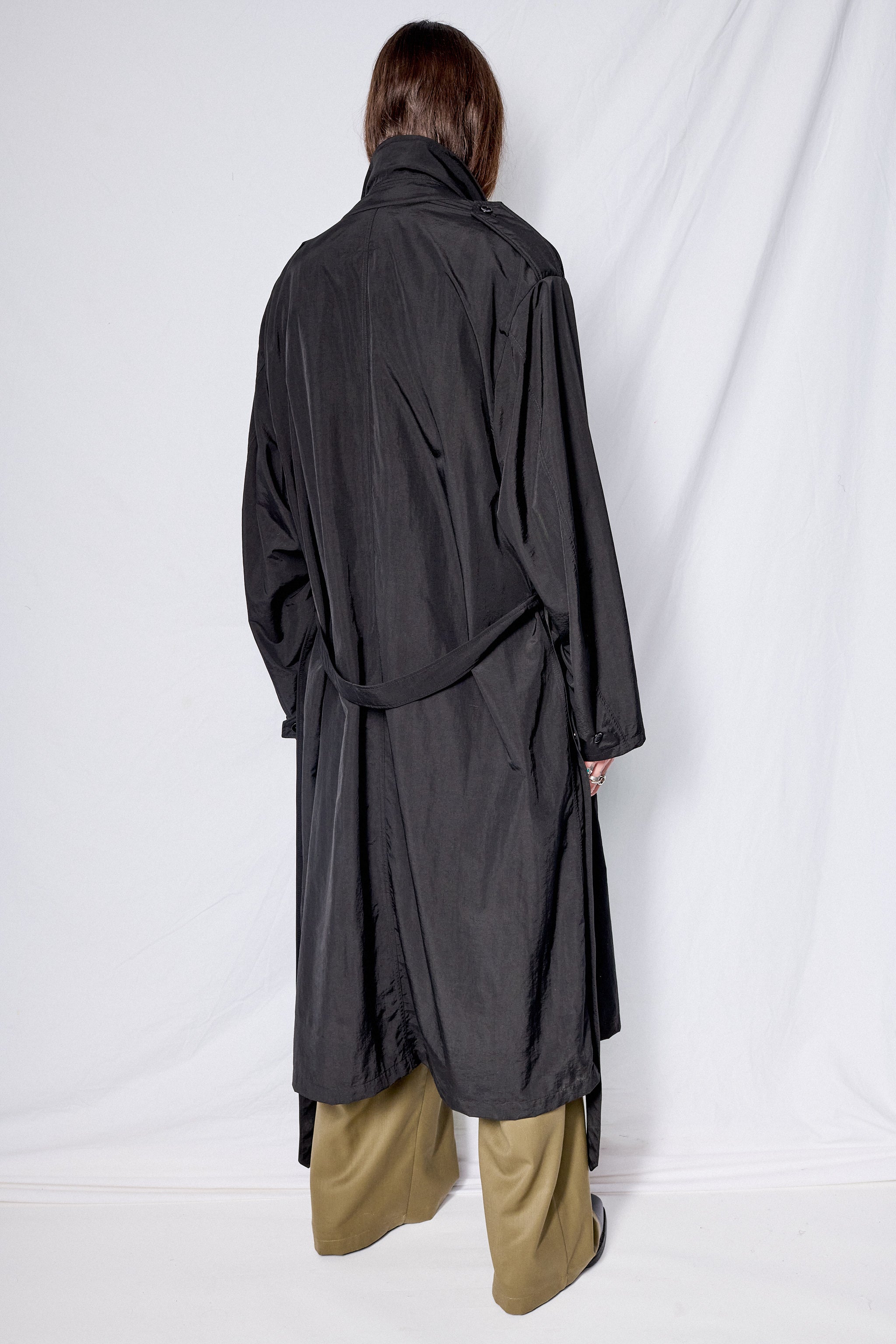 Black Taslan Trench Coat