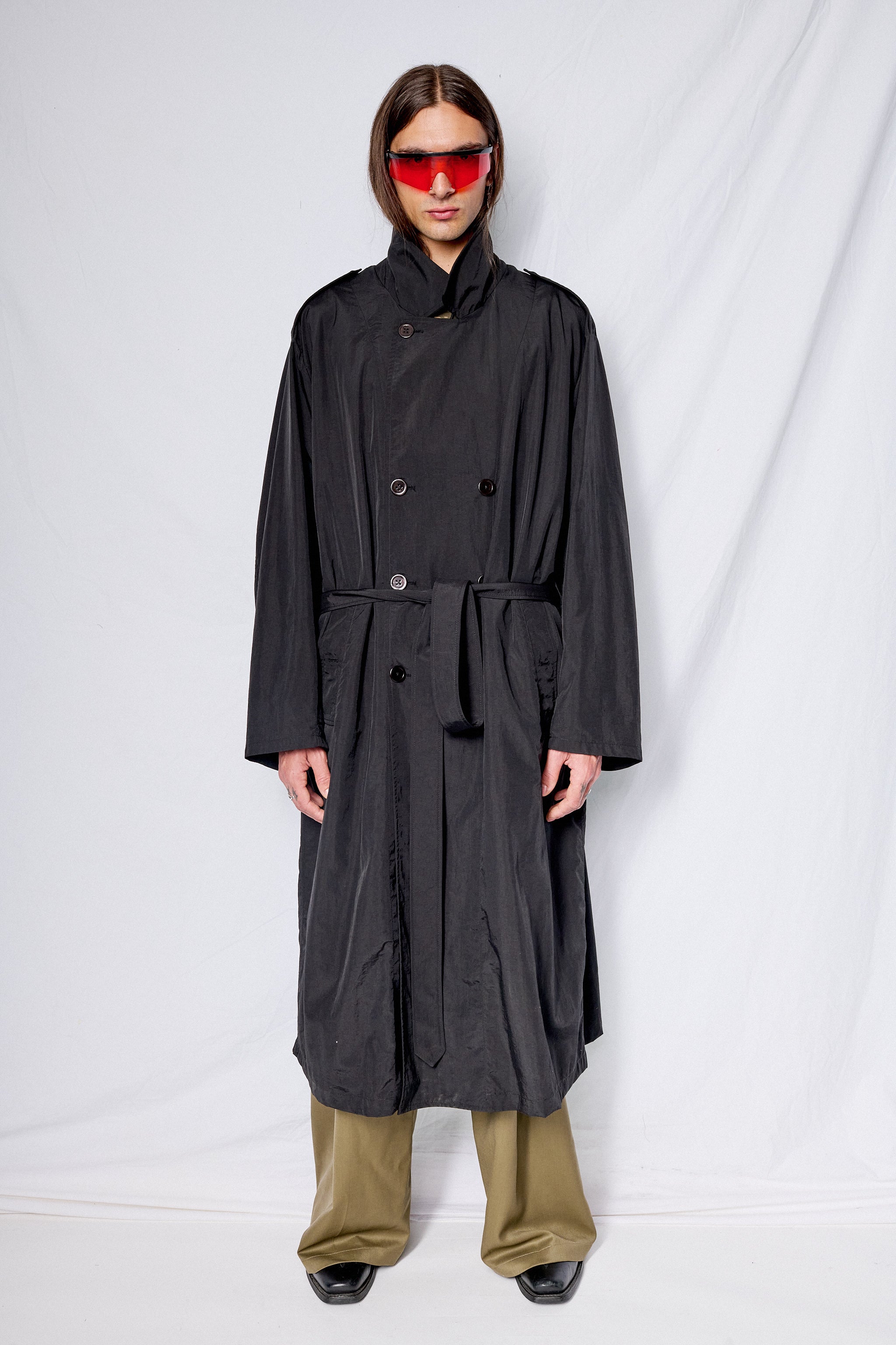 Black Taslan Trench Coat