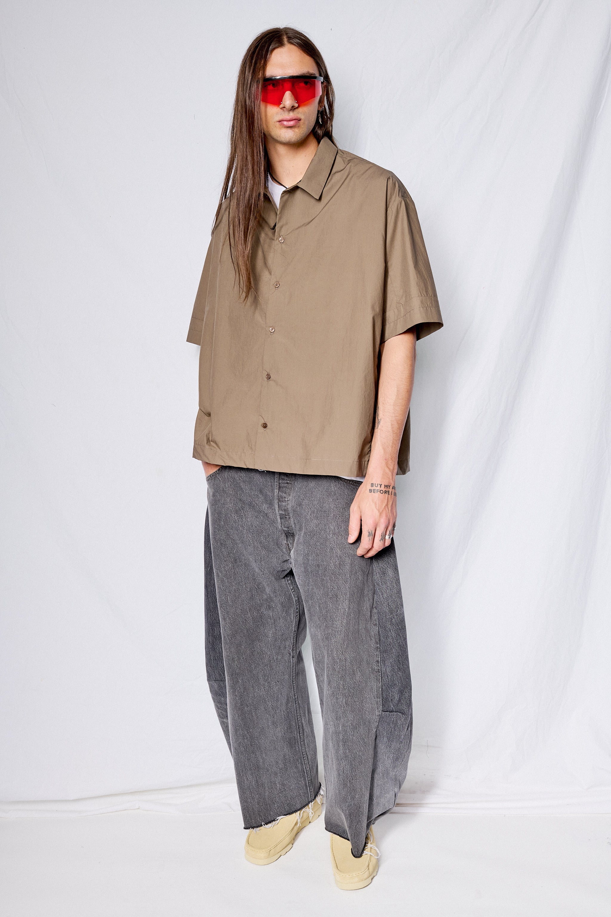 トップス everyone typewriter regular collar shirt everyone typewriter regular collar shirt (BLACK) | everyone