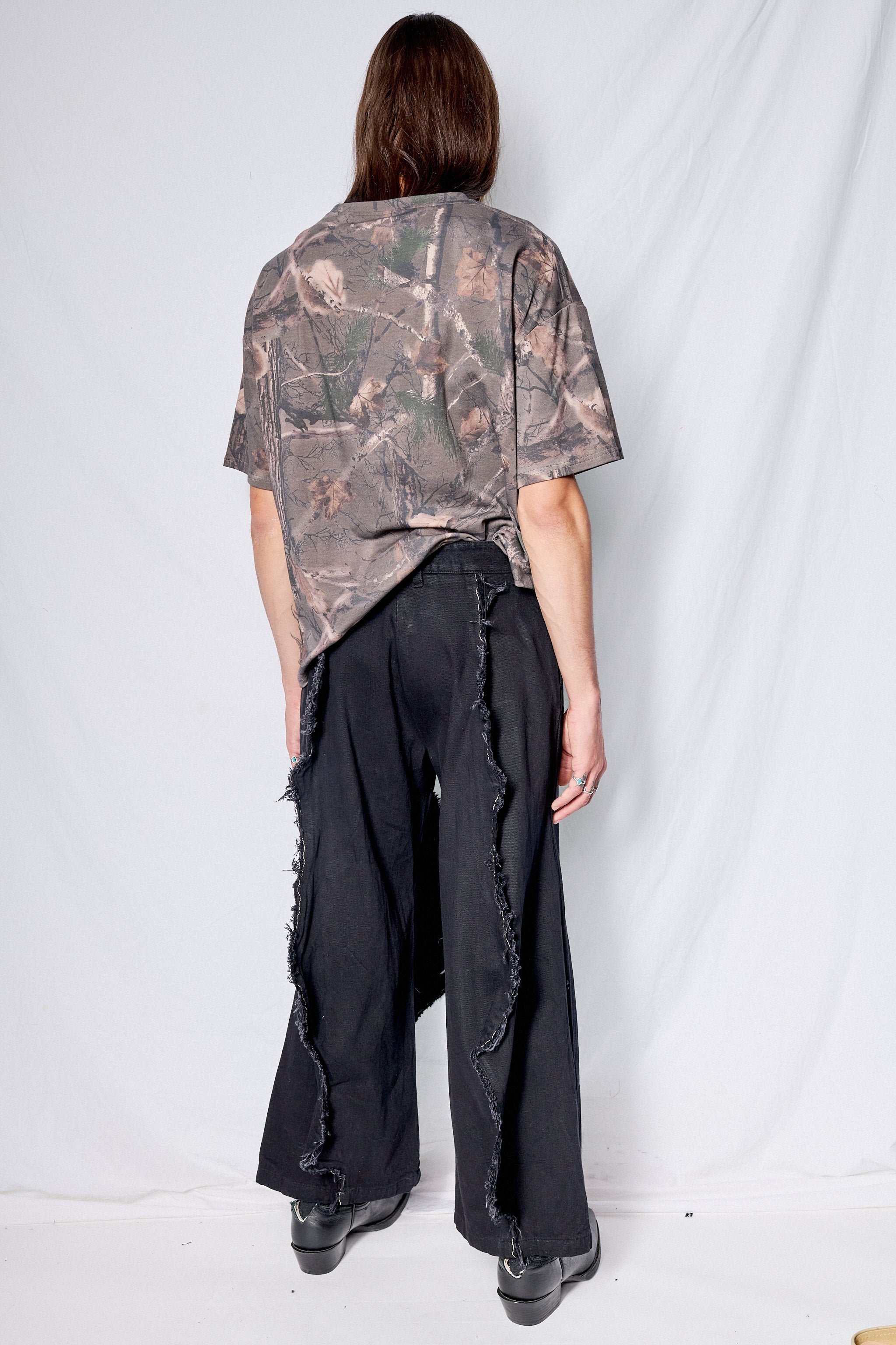 Black Denim Volcanes Pants
