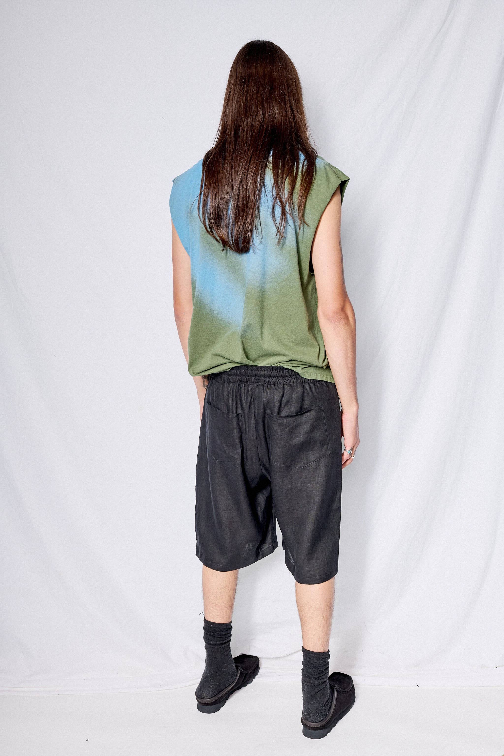 Black Linen Veraniego Shorts